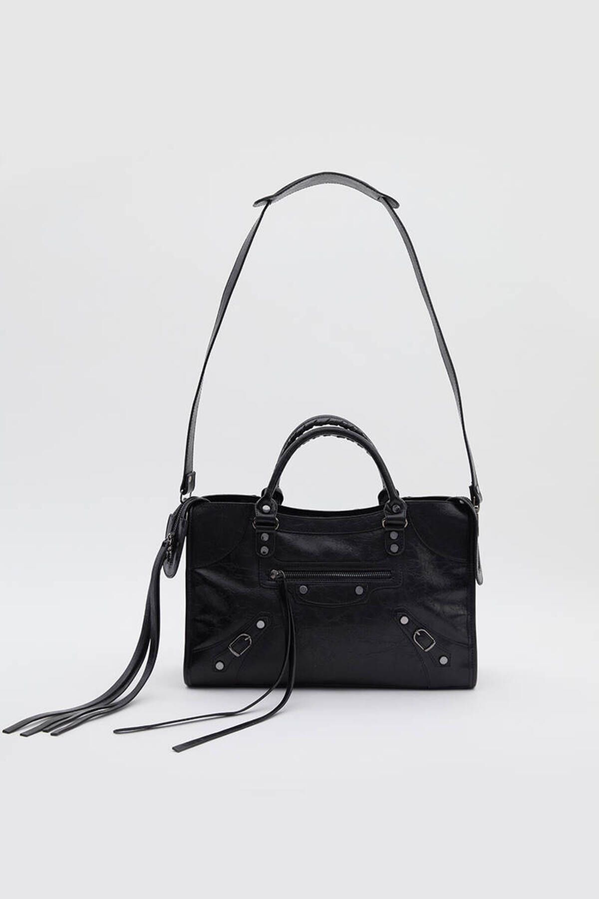 BE BLUE-Sleeve Bag with Black Stimm Detail 3