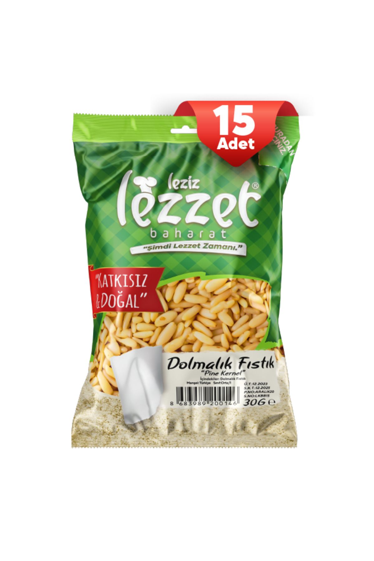 Leziz Lezzet Dolmalık Fıstık 30 G (15 Adet)