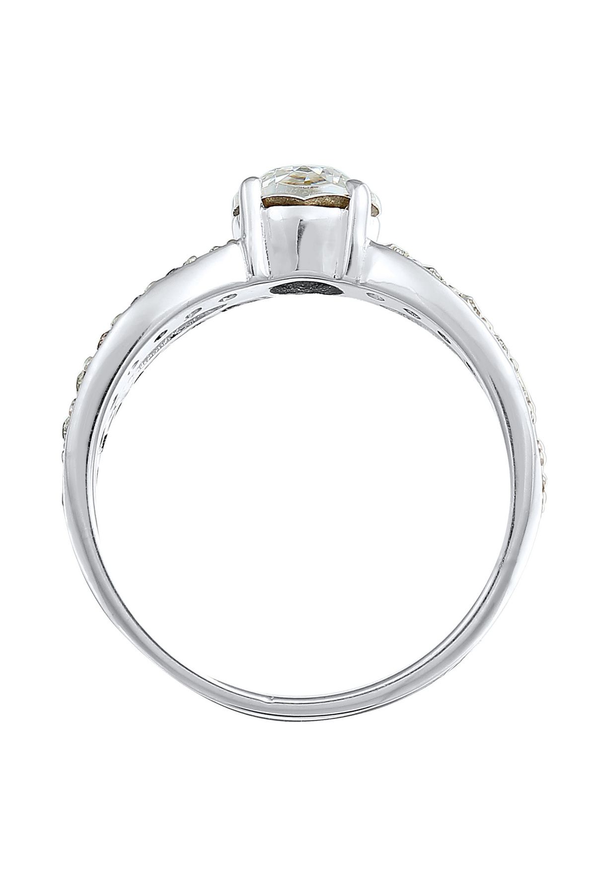 ELLI-Ring Damen Solitär Glamourös mit Kristall in 925 Sterling Silber 3