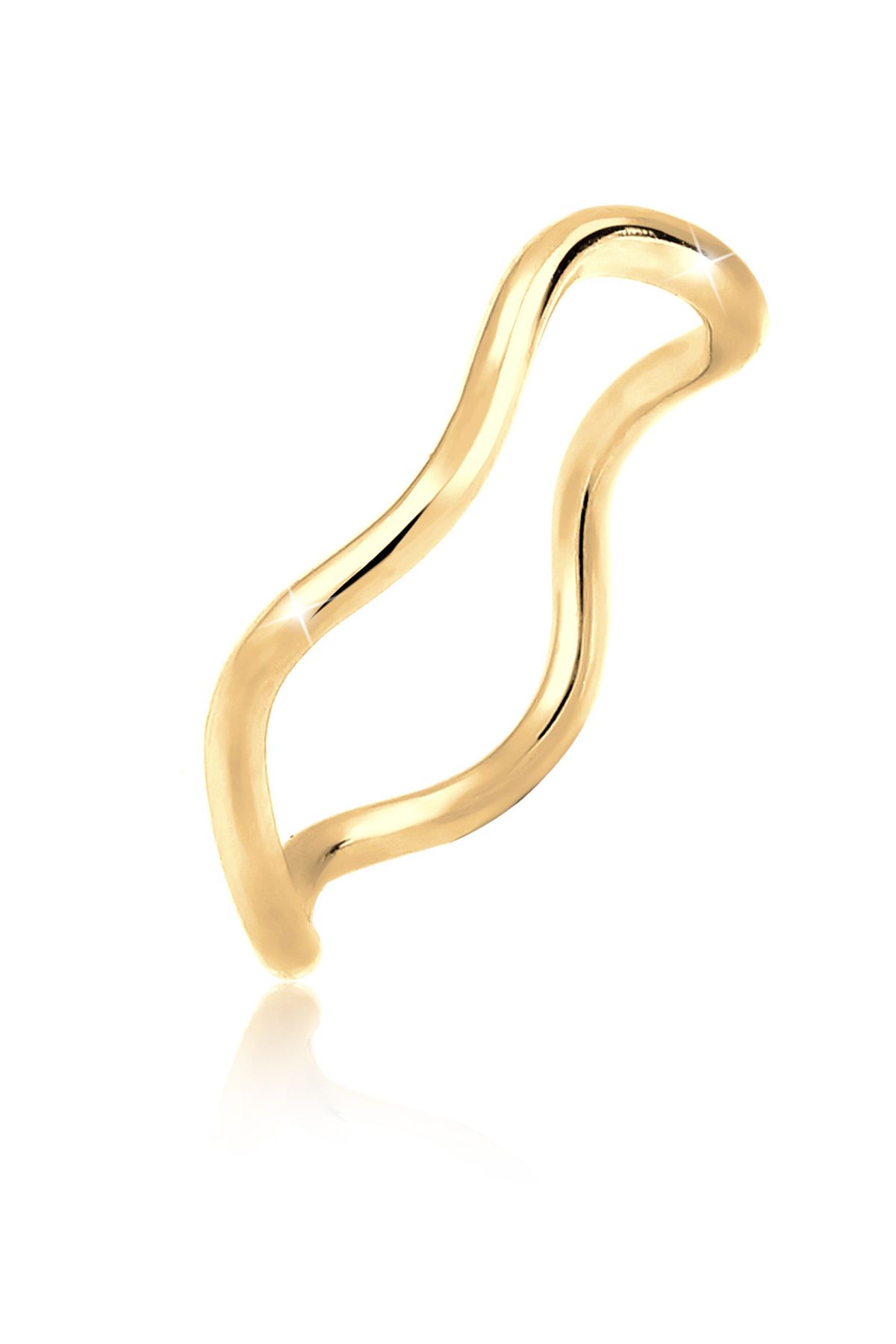 ELLI Minimal Geo Trend Ring Aus 925er Sterlingsilber – Lady Waves für Damen - 56