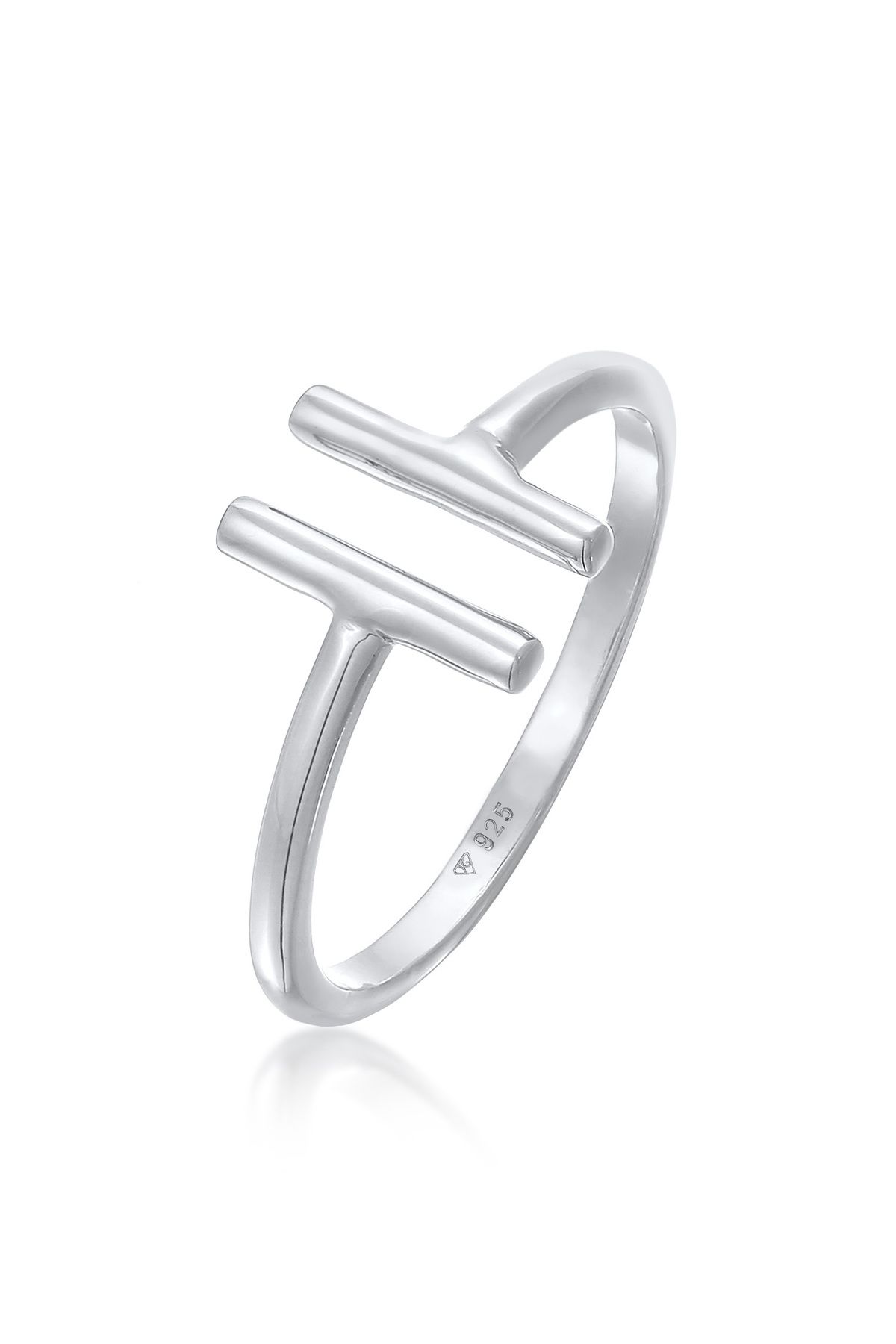 ELLI Ring Geo Stab Trend Offen Aus 925 Sterling Silber für Damen - 52