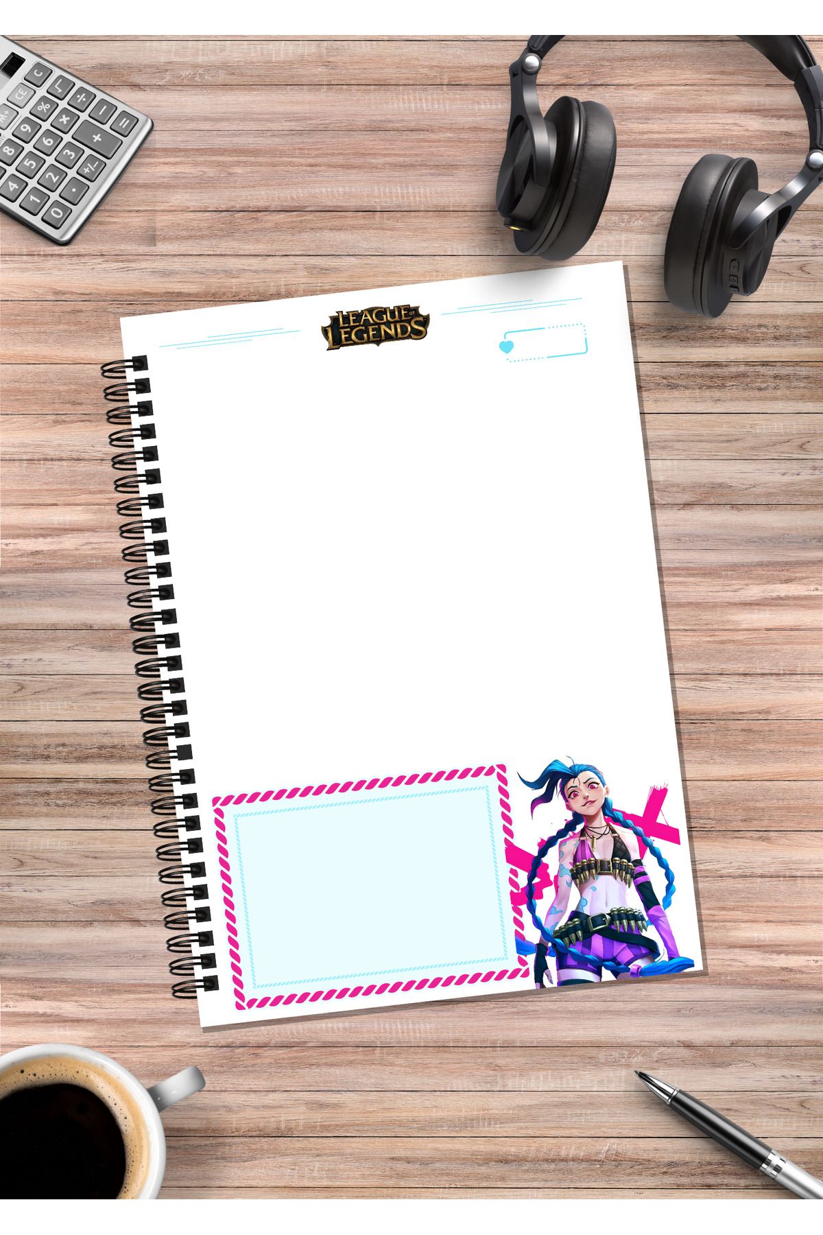 Home-League of Legends Jinx Spiral Notebook A5 (50 Sheets) 2