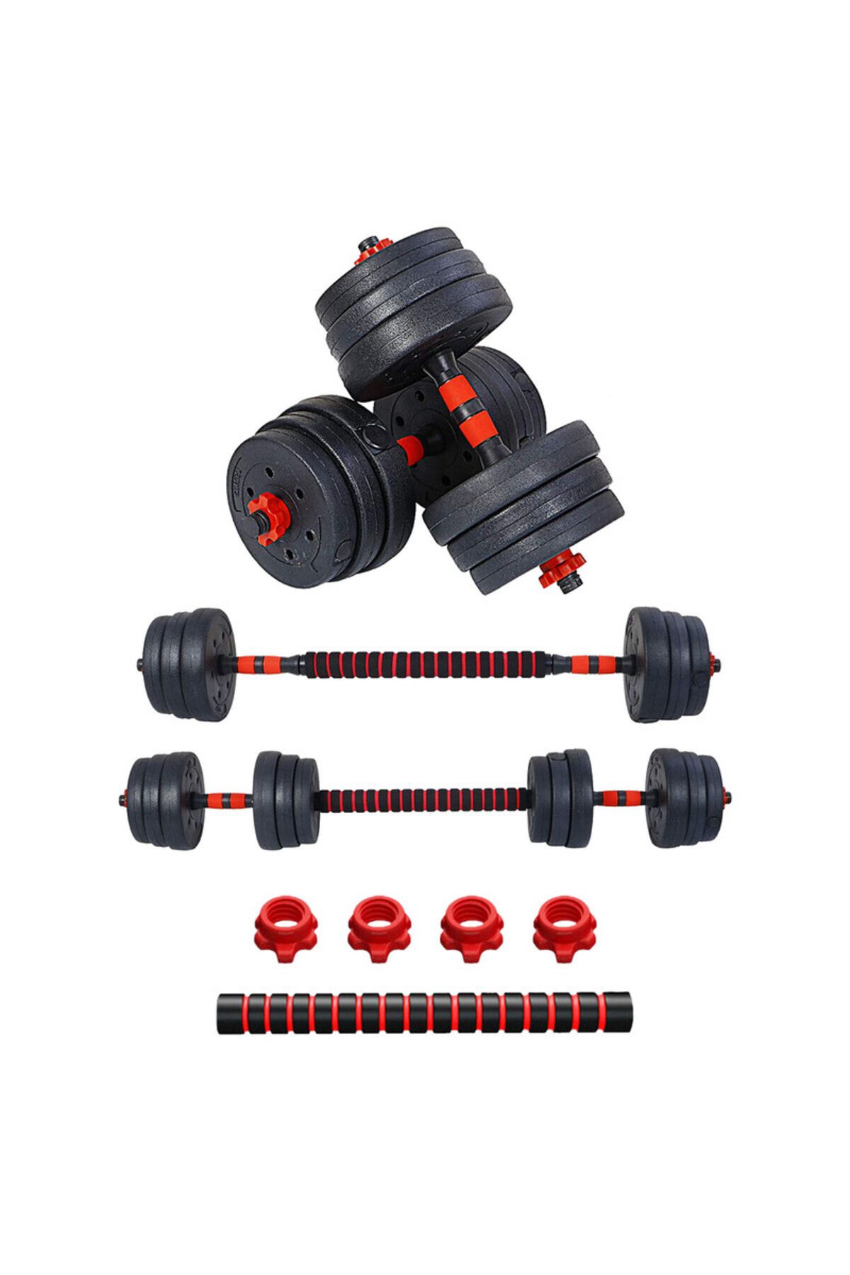 Sparnod Fitness-SCD-20 20Kg  2-in-1 Dumbbells/Barbell Set, 3-Step Assembly, PVC Coated, Eco-Friendly 1