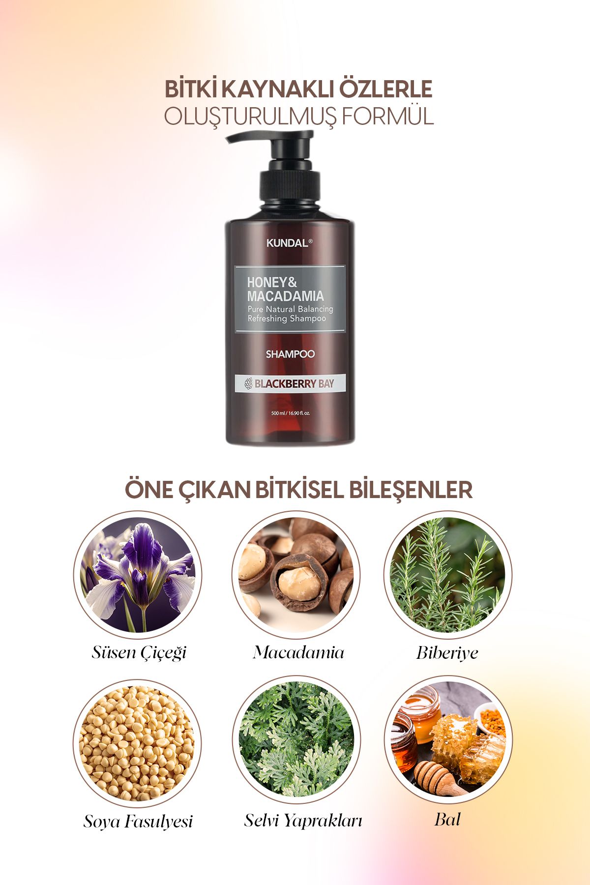 Kundal-شامبو KUNDAL Honey & Macadamia Nature 500ml - شامبو العناية المغذي المضاد للكسر من بلاك بيري باي 3