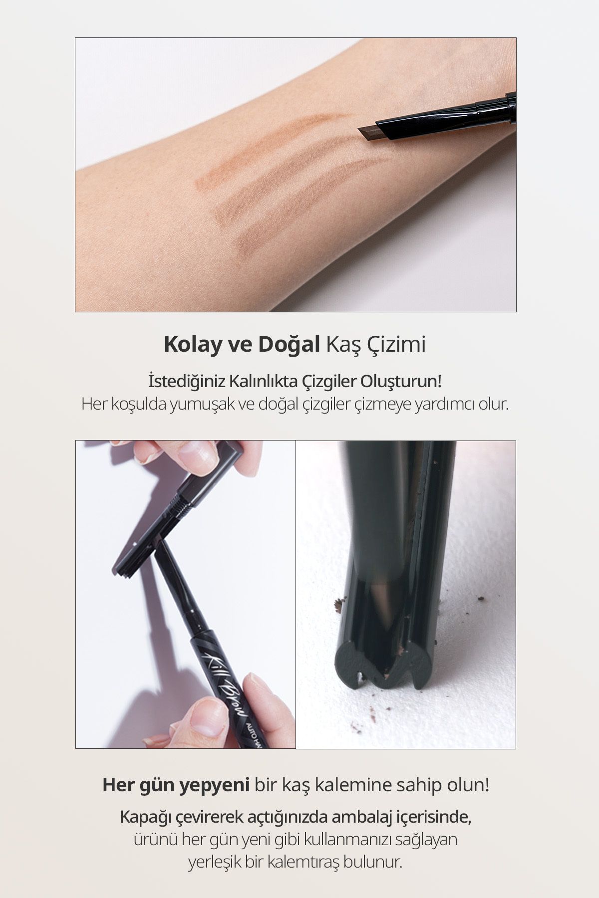CLIO-Fine Hex Tip Eyebrow Pencil Clio Kill Brow Auto Hard Brow Pencil (05 Gray Brown) 3