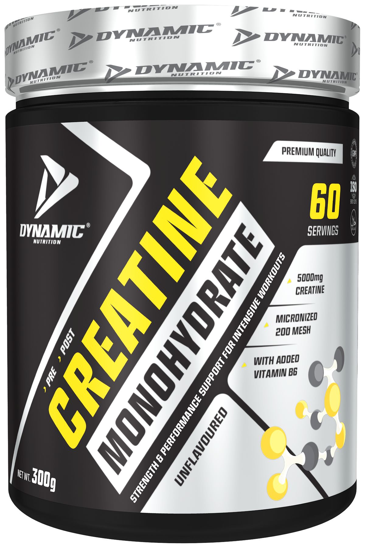 Dynamic Nutrition Creatine Monohydrate - 300 G - Aromasız - 60 Servis - %100 Saf Mikronize Kreatin Monohidrat