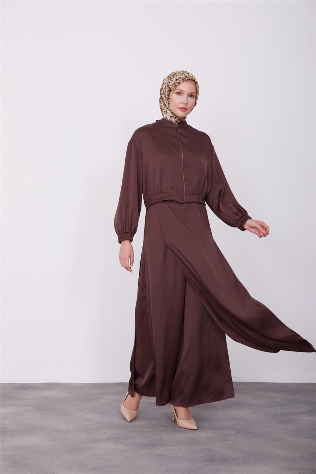 Armine-Dark Bomber Jacket and Pants Set - 23K6650 3