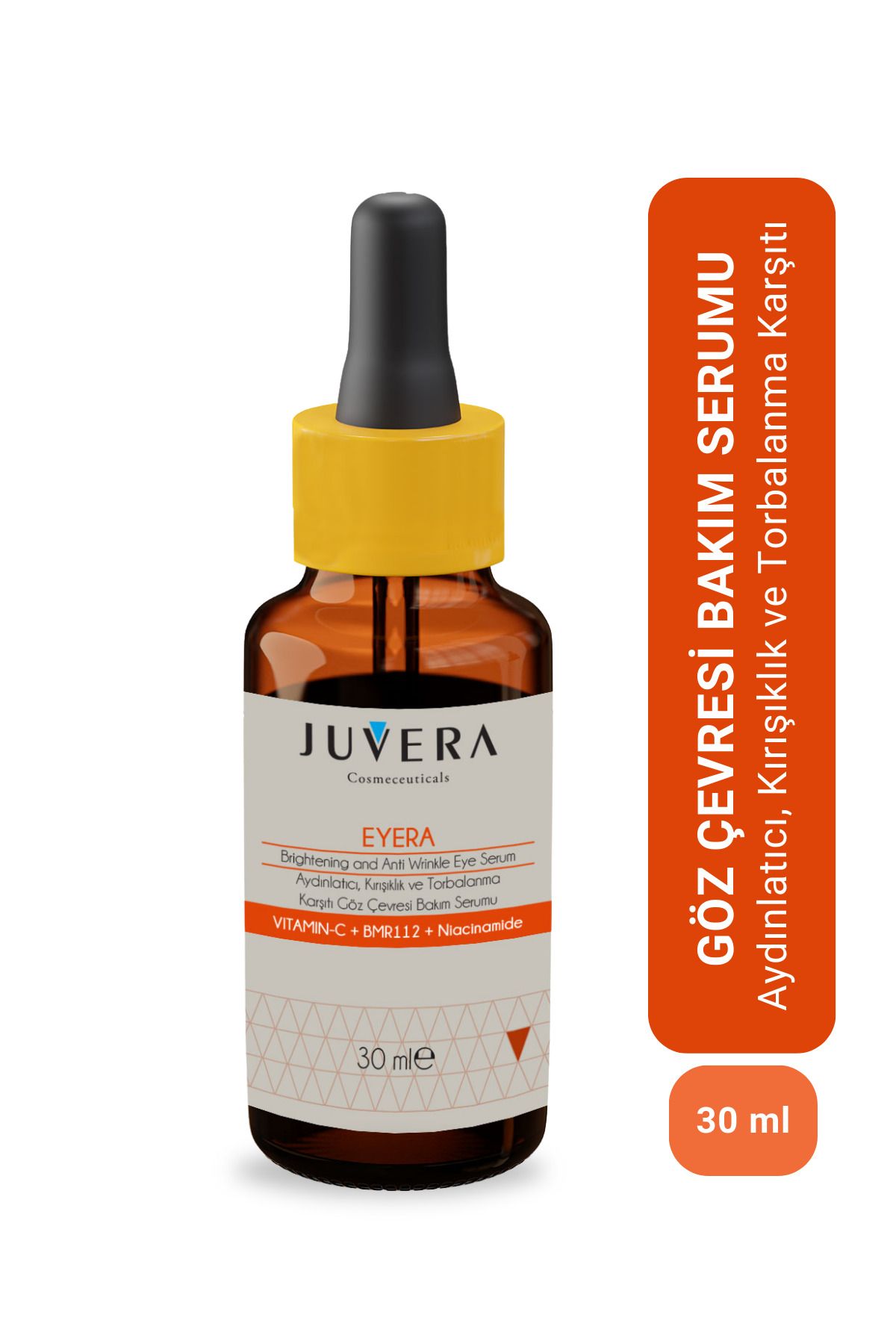 JUVERA Cosmeceuticals Göz Çevresi Serumu - Aydınlatıcı Torbalanma Ve Kırışıklık Karşıtı Serum - Brightening Eye Serum 30ml