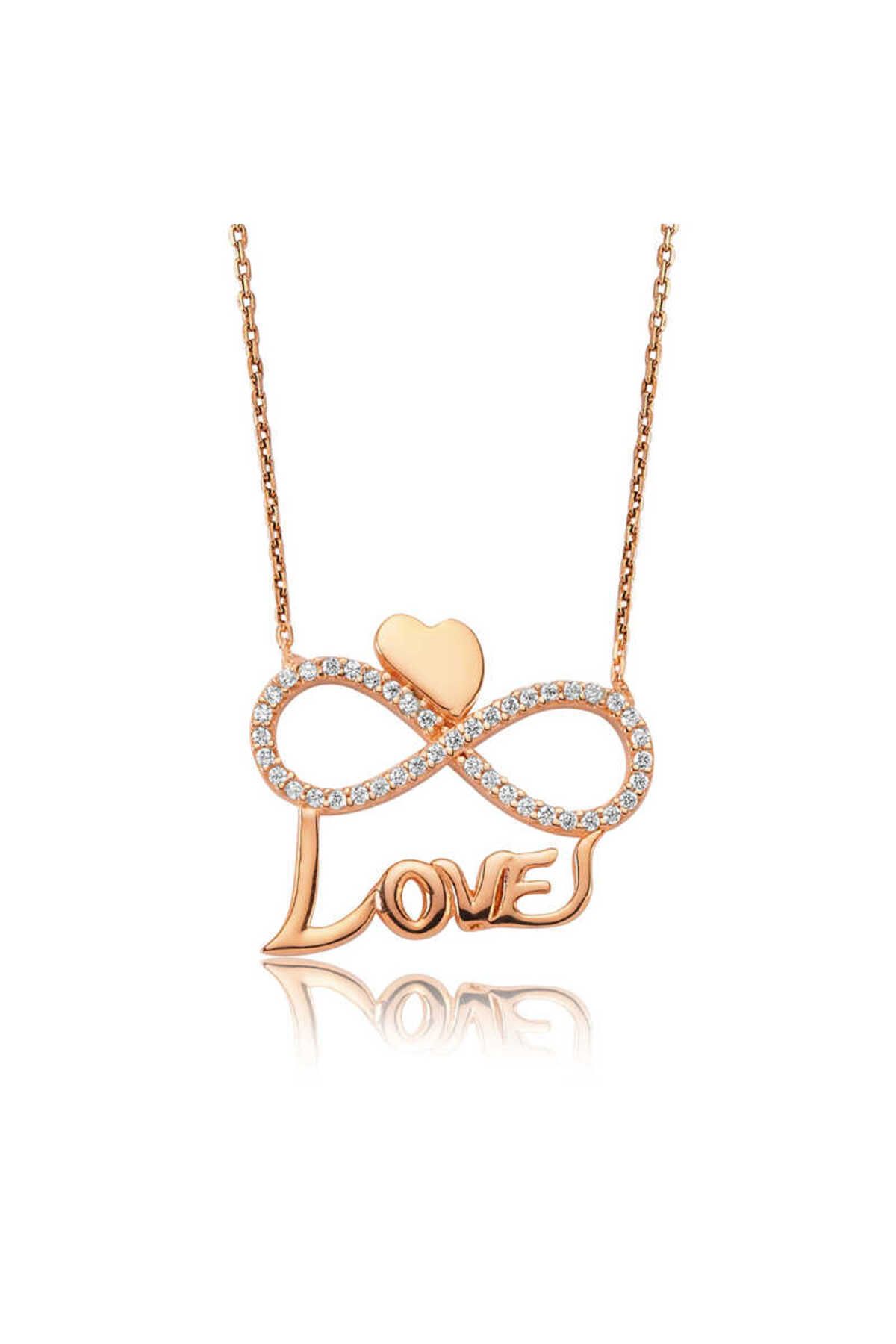 NİDAM BUTİK Gümüş Kalpli Sonsuzluk Love Kolye