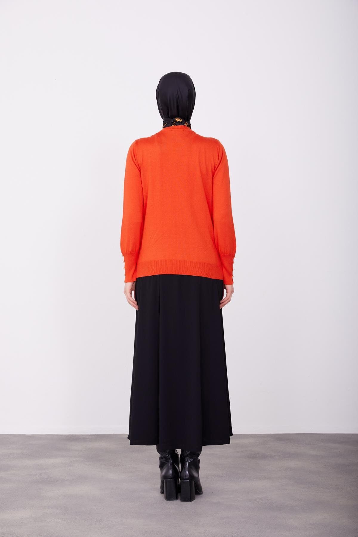 Armine-Pomegranate Flower Patterned Sweater - 23Kd2801 Model 5