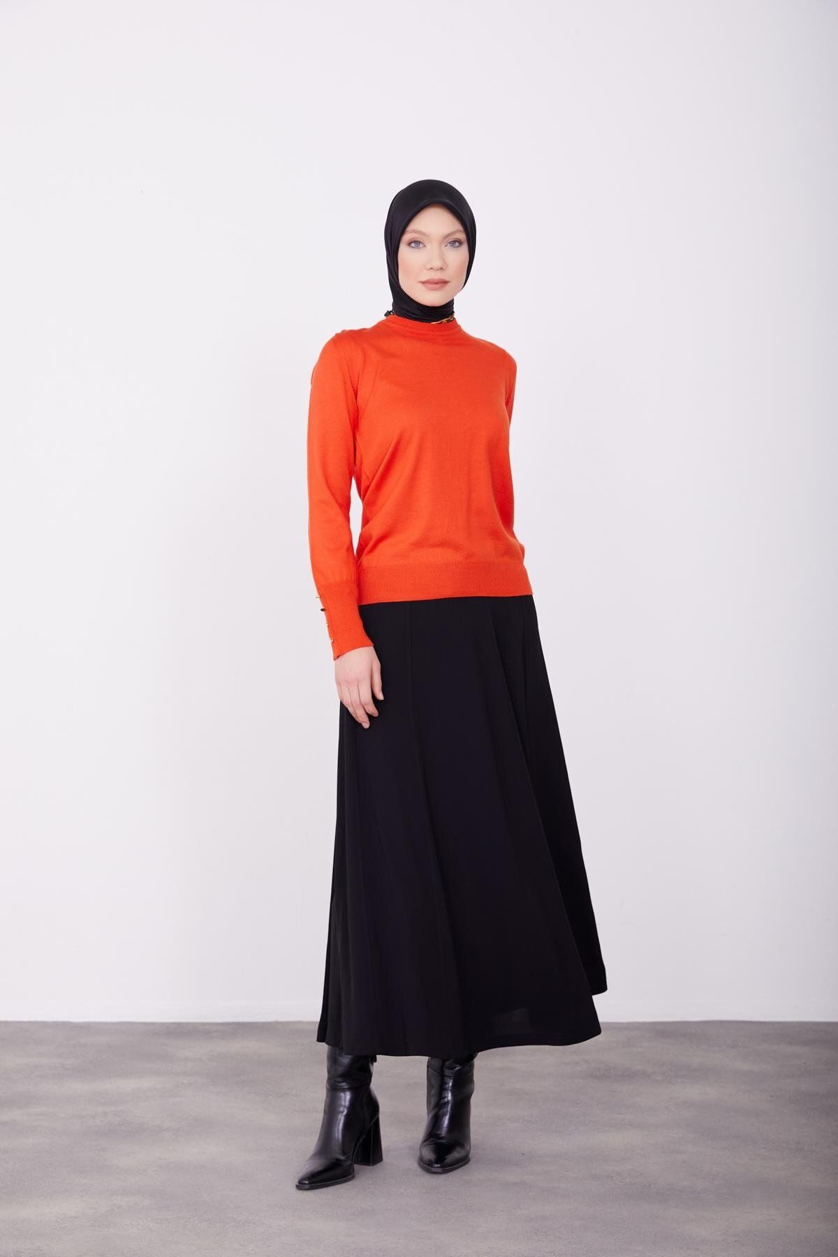 Armine-Pomegranate Flower Patterned Sweater - 23Kd2801 Model 2