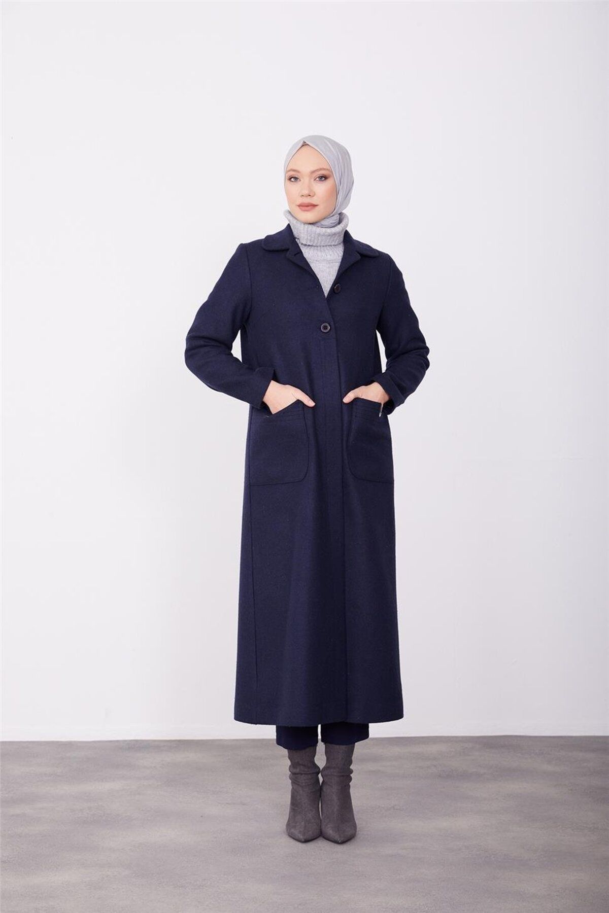 Armine-Palton bleumarin - cu accesorii de buzunar și clemă, model 23k8607 2