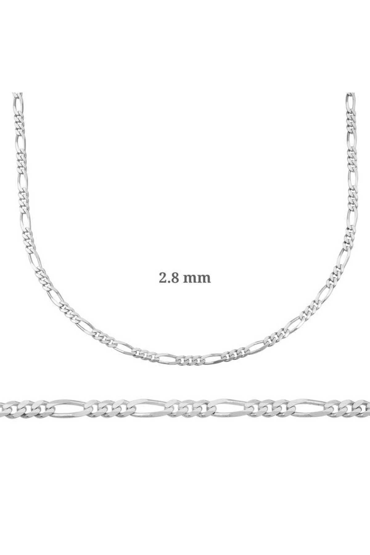 Tradivent 2.8 mm Gümüş Figaro Zincir - 0.80 mikron