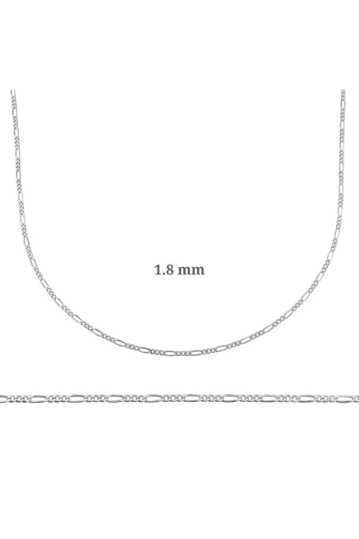 Tradivent 1.8 mm Gümüş Figaro Zincir - 0.50 mikron