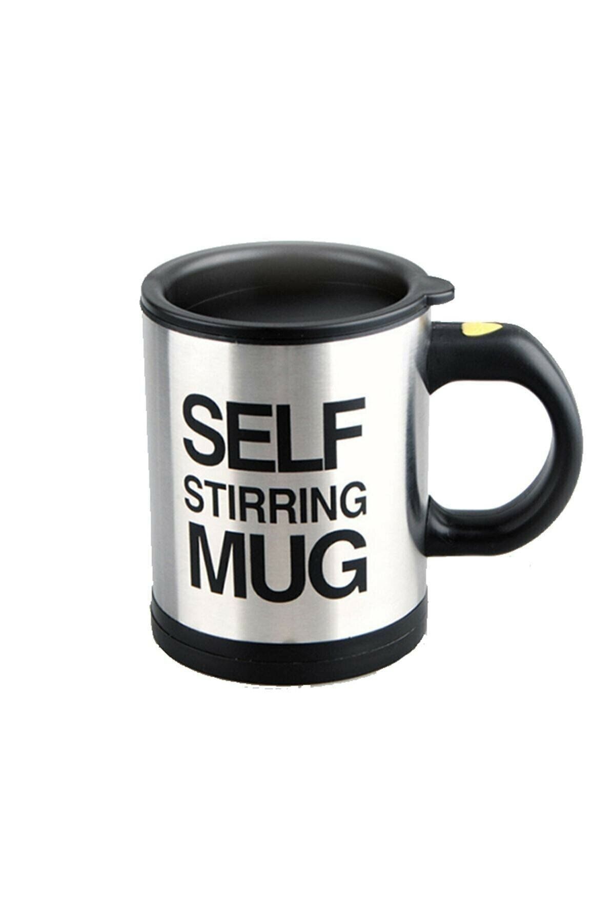 Ahanda Buldum Karıştırıcılı Kupa Termos Mikser Bardak Self Stirring Mug (SİYAH)