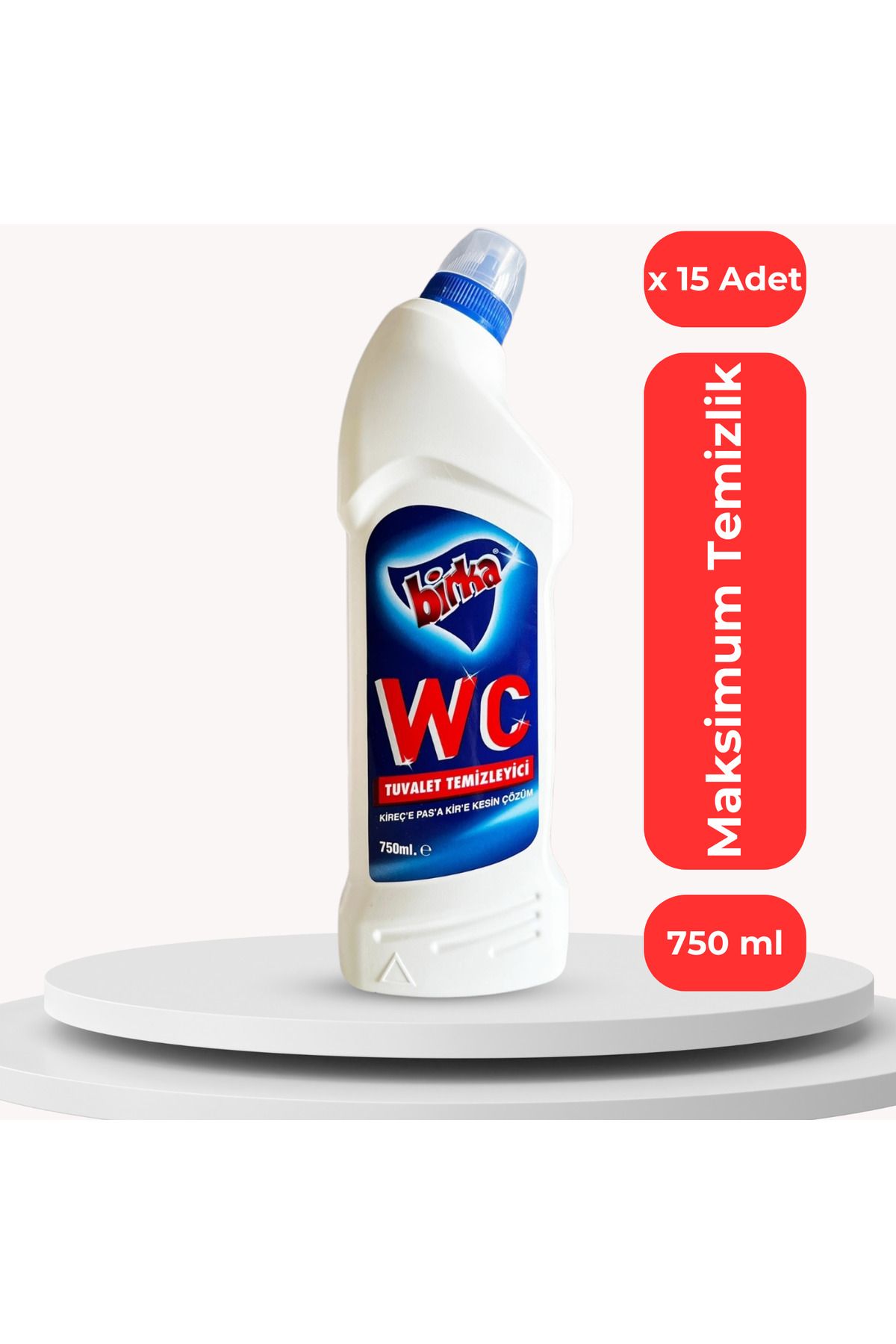 BİRKA Wc Tuvalet Temizleyici 750ml 15 Adet (1 Koli)