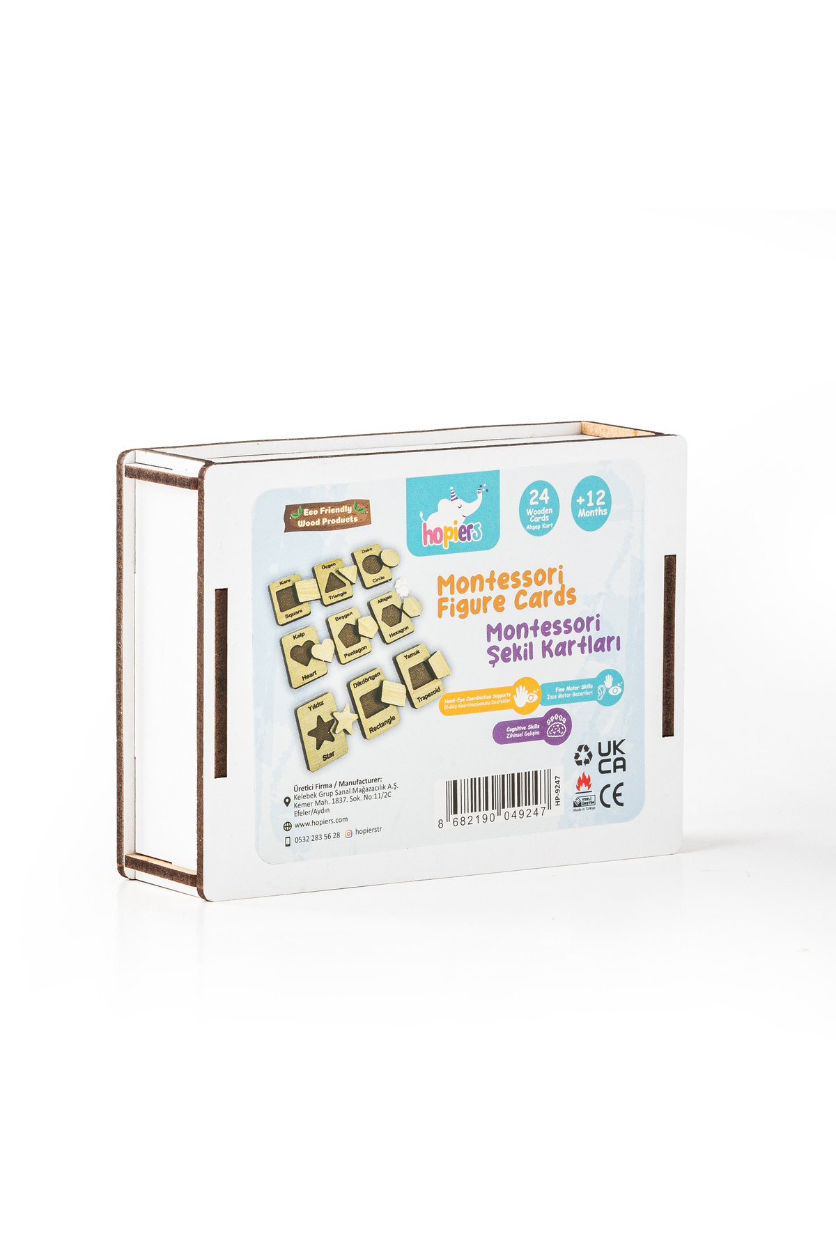 Hopiers Montessori 24 Parça Eğitici Ahşap Şekil Kartları/+12 Ay/Eğitici, Öğretici ve Güvenli Oyuncak fotoğrafı 2 (önizleme)