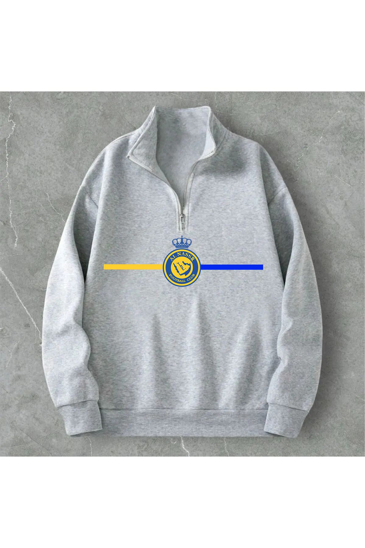Pisa Art Al Nassr Minimalist Özel Tasarım Yarım Fermuarlı Taraftar Sweatshirt
