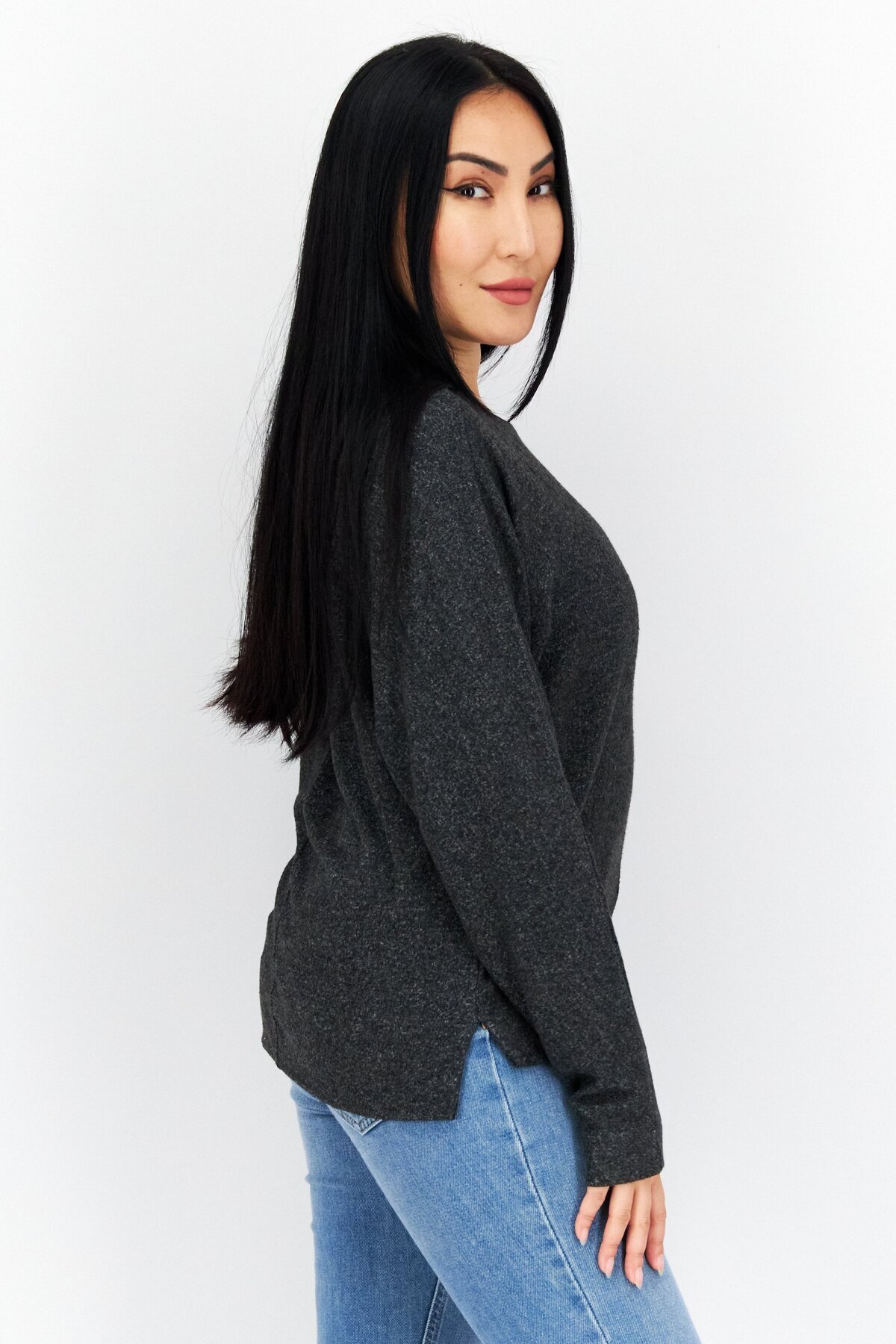 s.Oliver-Women's boat neck knitted sweater, charcoal 4