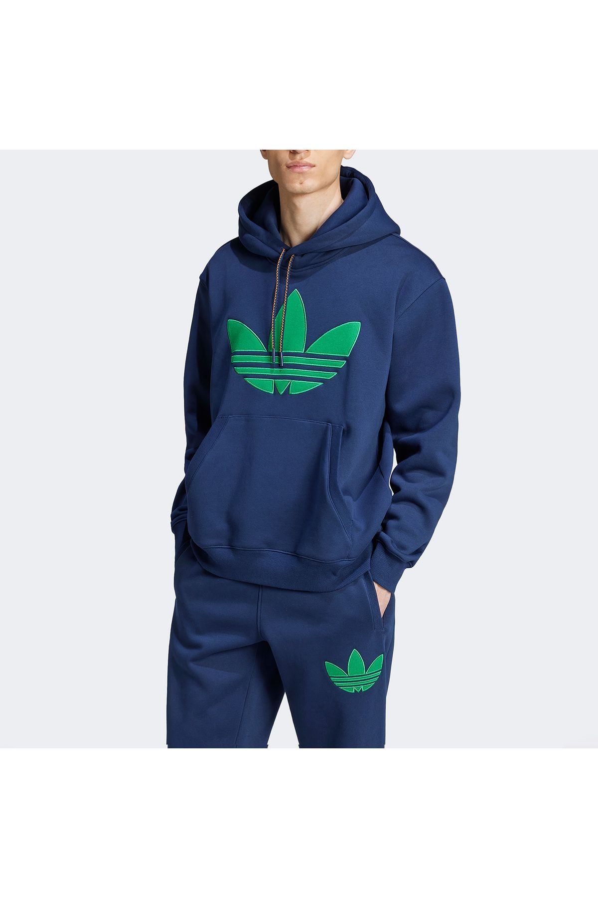 adidas-Originals 70S Fleece Hooded Men's Blue Hoodie 5