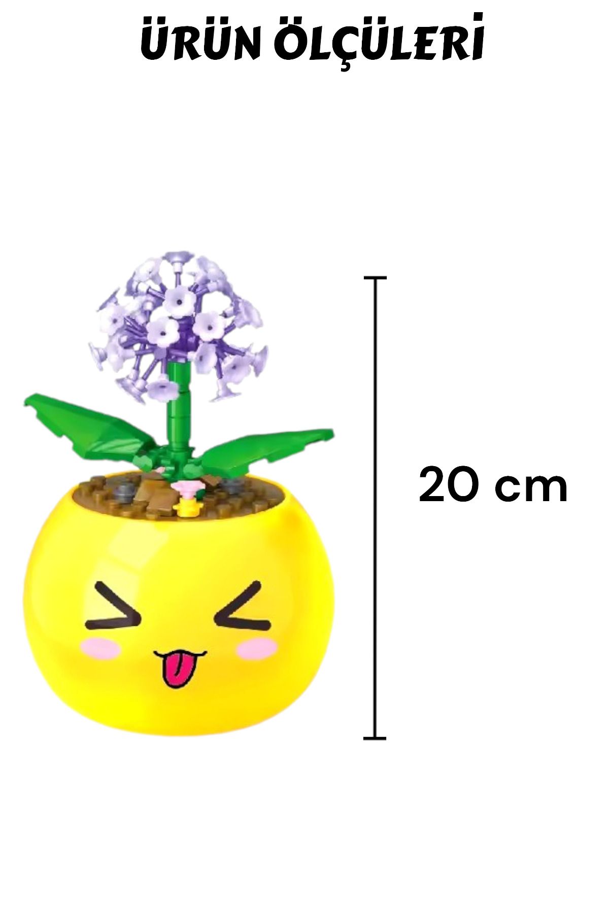 YILDIRIM OYUNCAK-Micro Block Flowers in a Pot 64 Piece Building Block - Mini Block Set with Decorative Pots Lego Flower Emoji 2