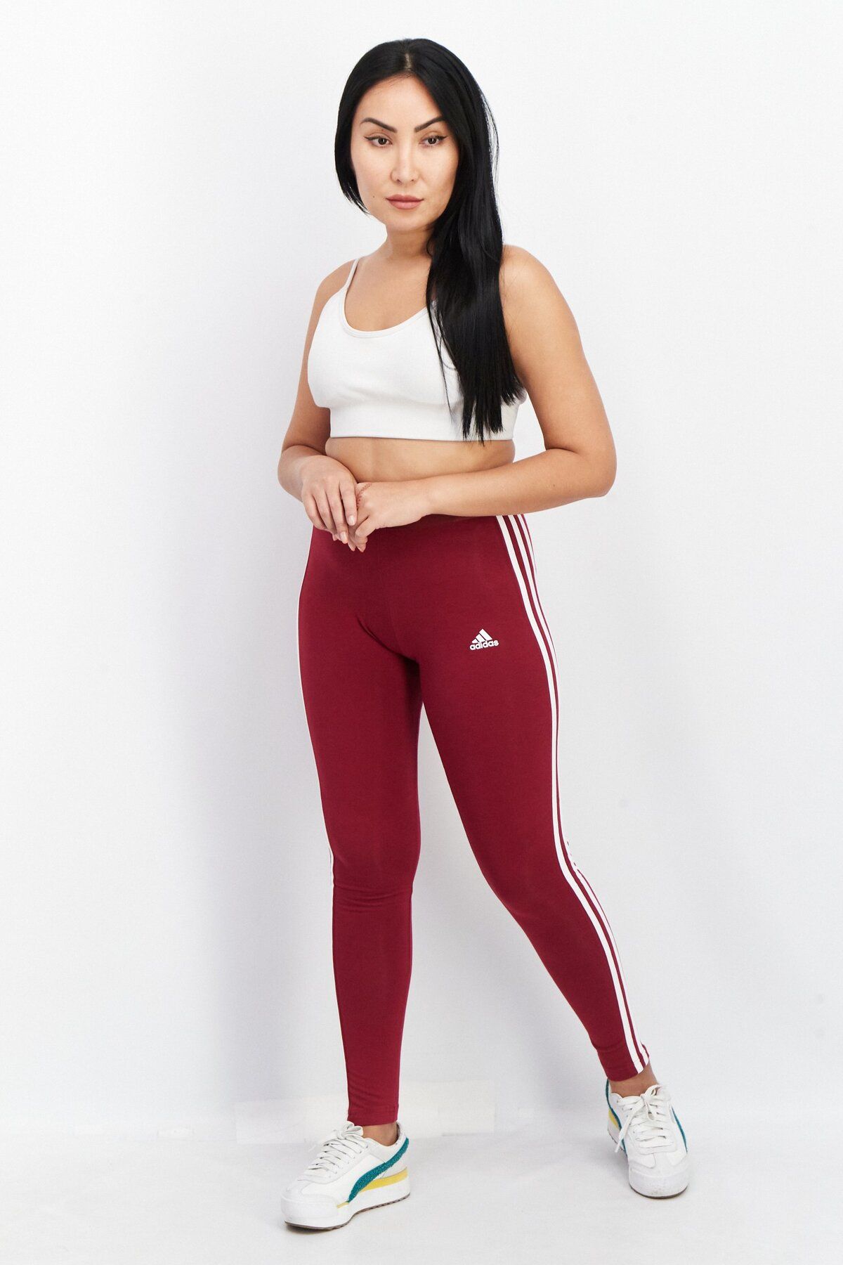 adidas-Women Sportswear Fit Training Leggings, Red 3