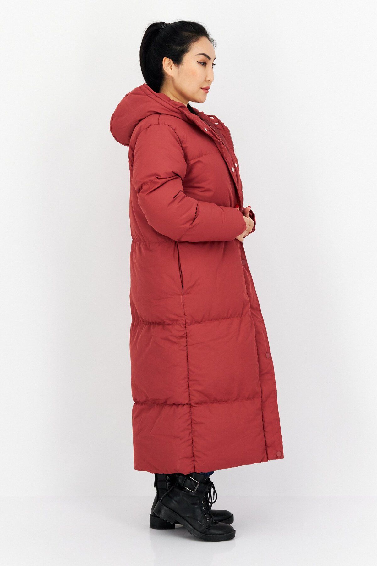 French Connection-Women Solid Puffer Jacket, Coral 3