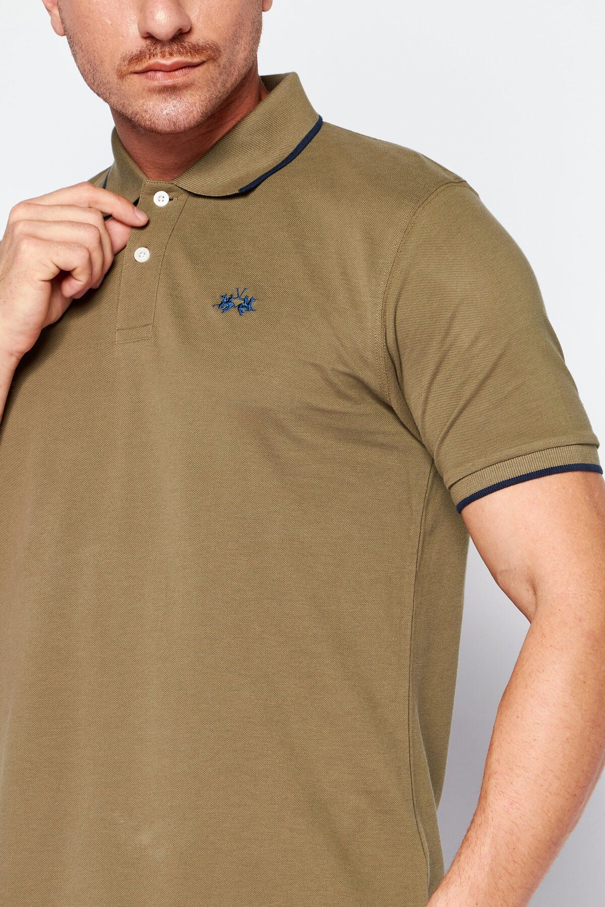 La Martina-Men Regular Fit Short Sleeve Embroidered Logo Polo Shirt, Burnt Olive 3