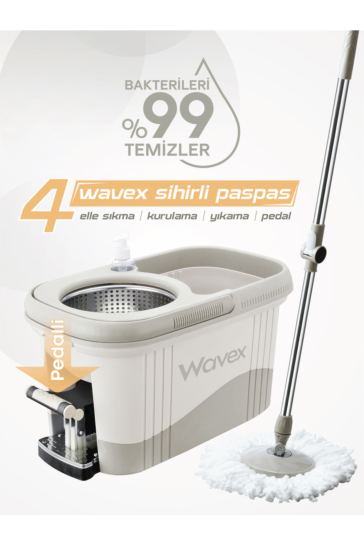 wavex Garantili | Turbo Pedallı Temizlik | Paspas | Mop Seti 2