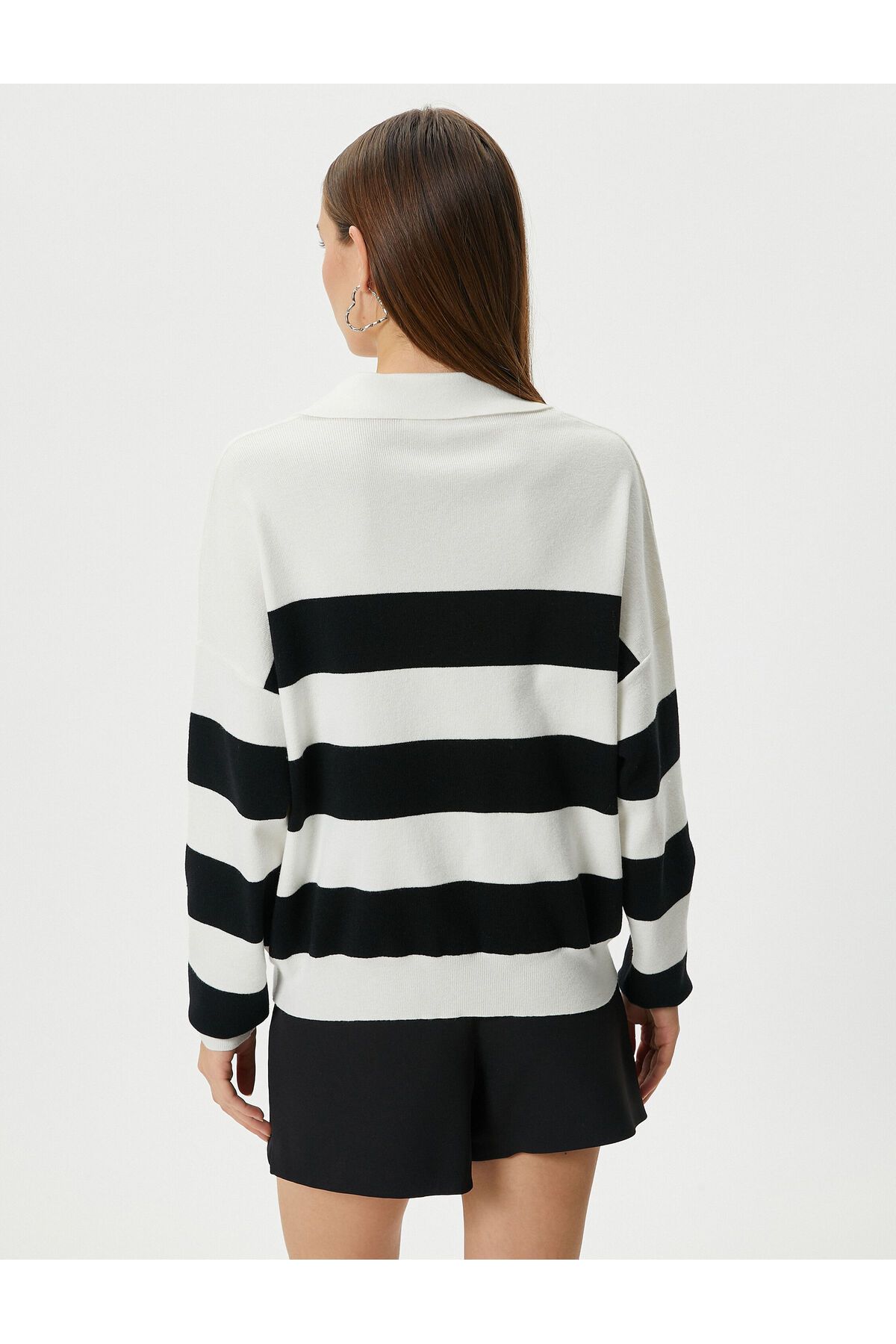 Koton-Polo Neck Knitwear Sweater V-Neck Soft Textured 4