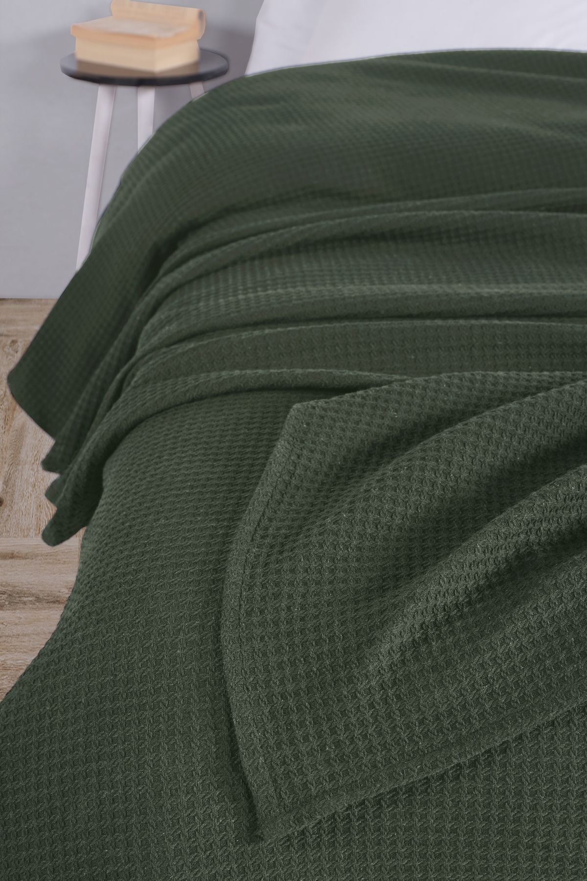 Evim-Cotton Aden Green Pique Bedspread Double - 200X230 cm 3