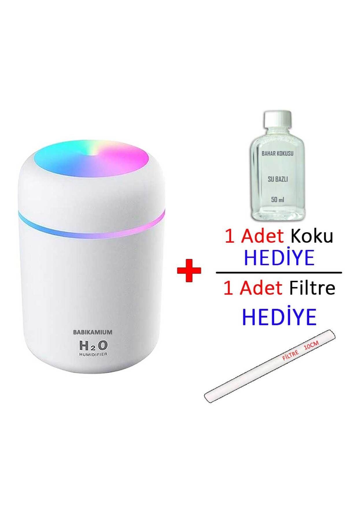 babikamium Hava Nemlendirme Beyaz Humidifier Buhar Makinası Ortam Oda Araba Araç Nemlendirici Işıklı