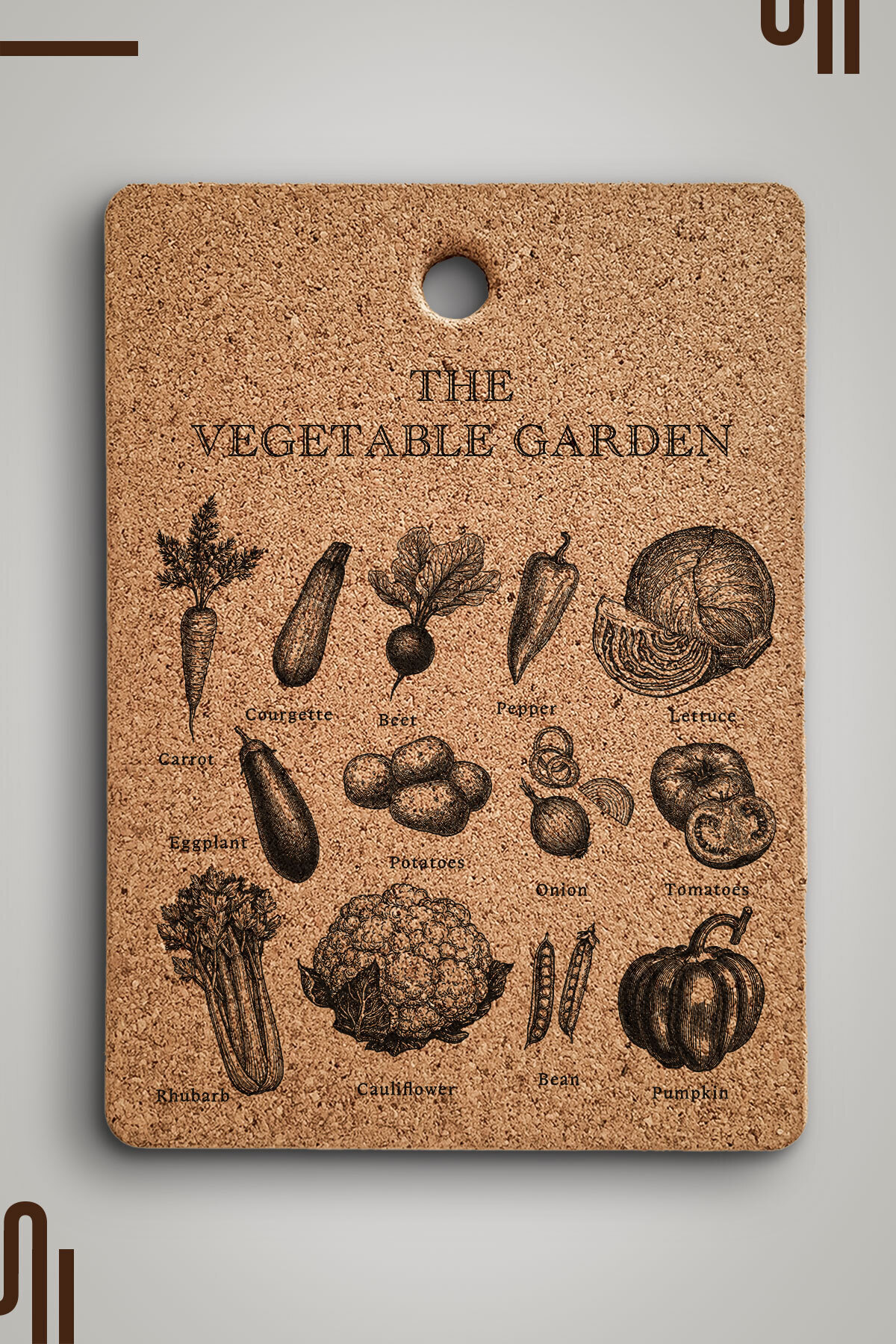 Home Vegetable Garden Tasarımlı Mantar Nihale, Tava ve Tencere Altlığı, 1 Adet (23x17 cm) - Benzeriyok