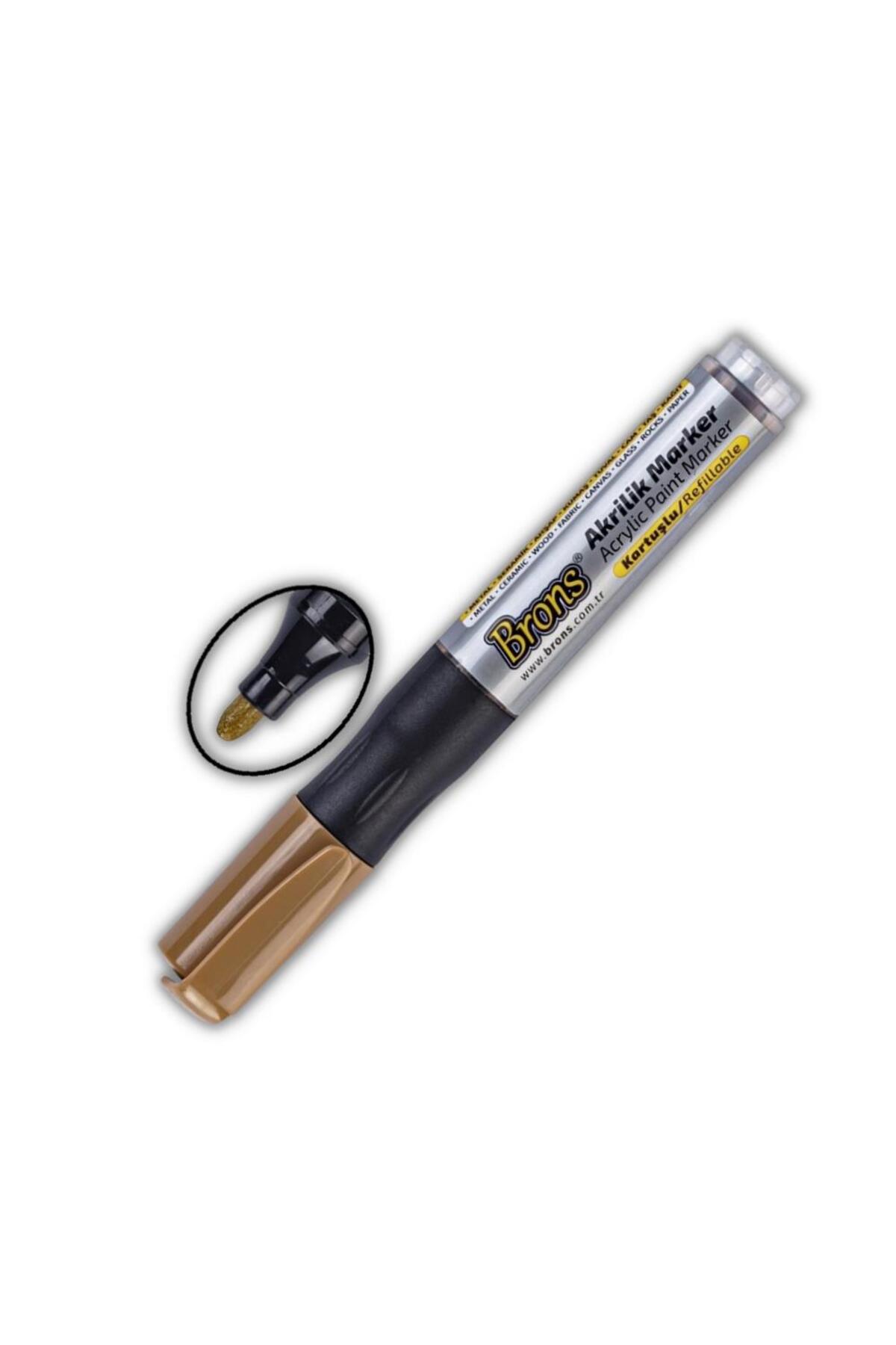 Brons Akrilik Marker Yuvarlak Uç 1 Adet Akrilik Markör Metal Seramik ...