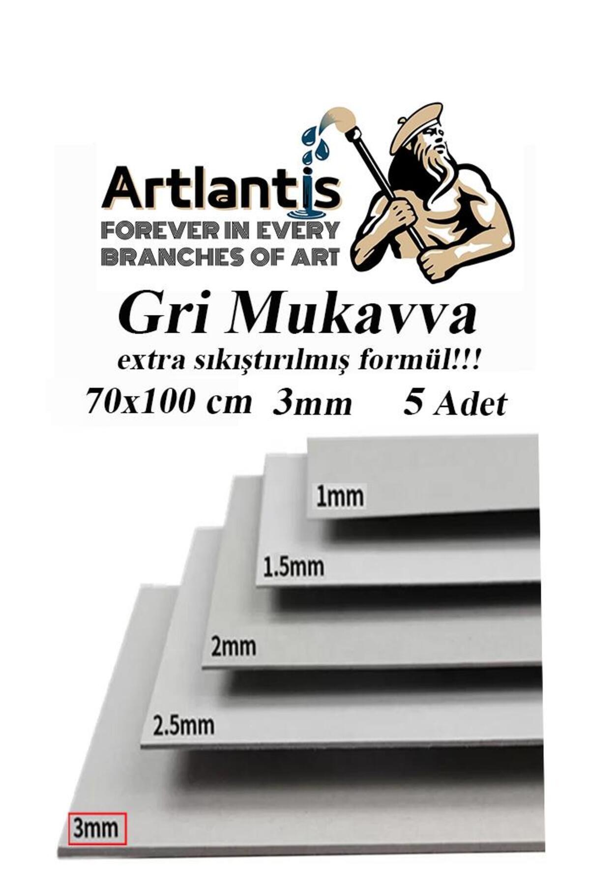 Artlantis Mukavva Gri 3 mm 70x100 cm 5 Adet Sert Karton Ekstra Sıkıştırılmış 70*100 Mukavva Gri Renkli 5 Adet