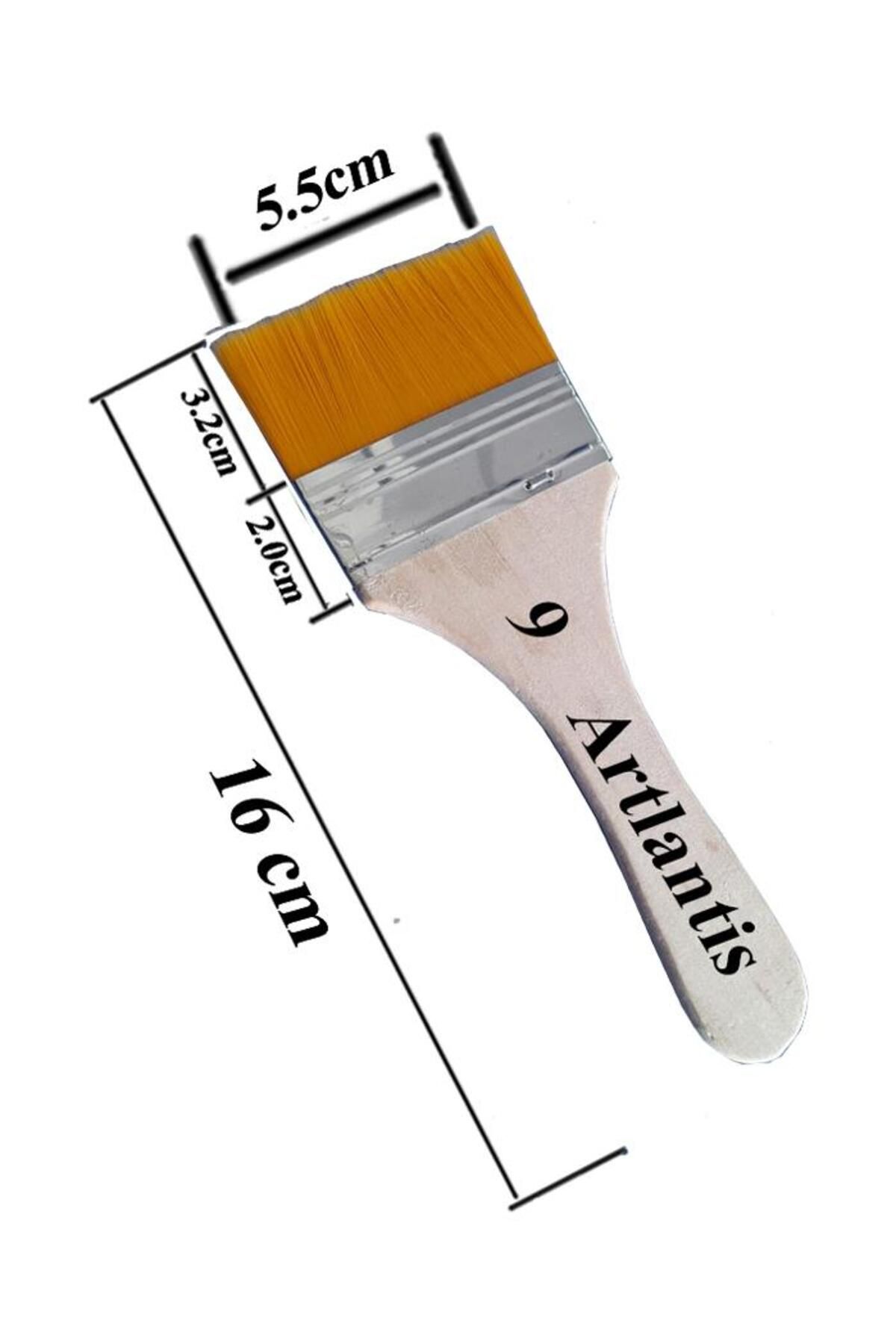 Artlantis Zemin Fırçası 9 Numara Sentetik Ipek Uçlu Kıl Akrilik Guaj Yağlı Boya Fırçası Zemin Fırça No:9 1 Ade