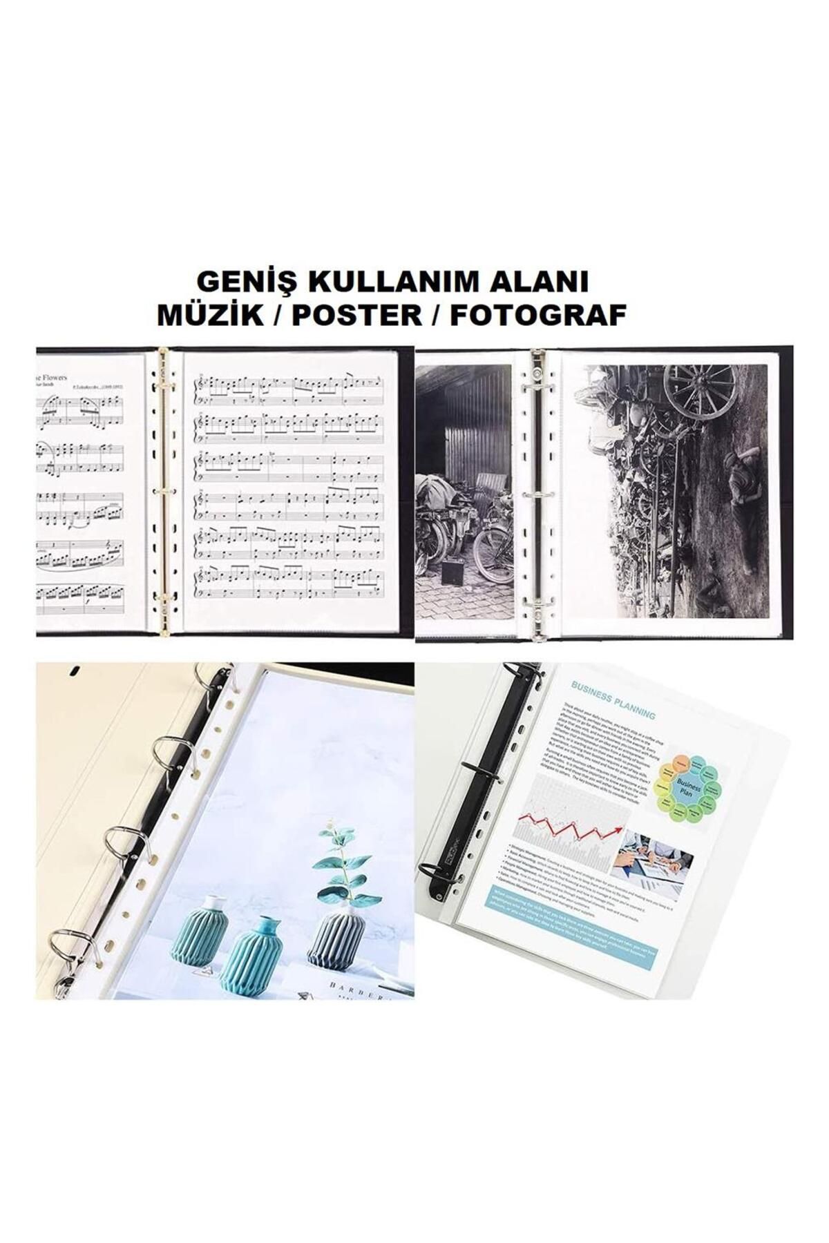 Artlantis-A3 Bag File Upright 30 Pieces Transparent Foyer File 1 Pack Office School Desk Edge Perforated Bag File 6