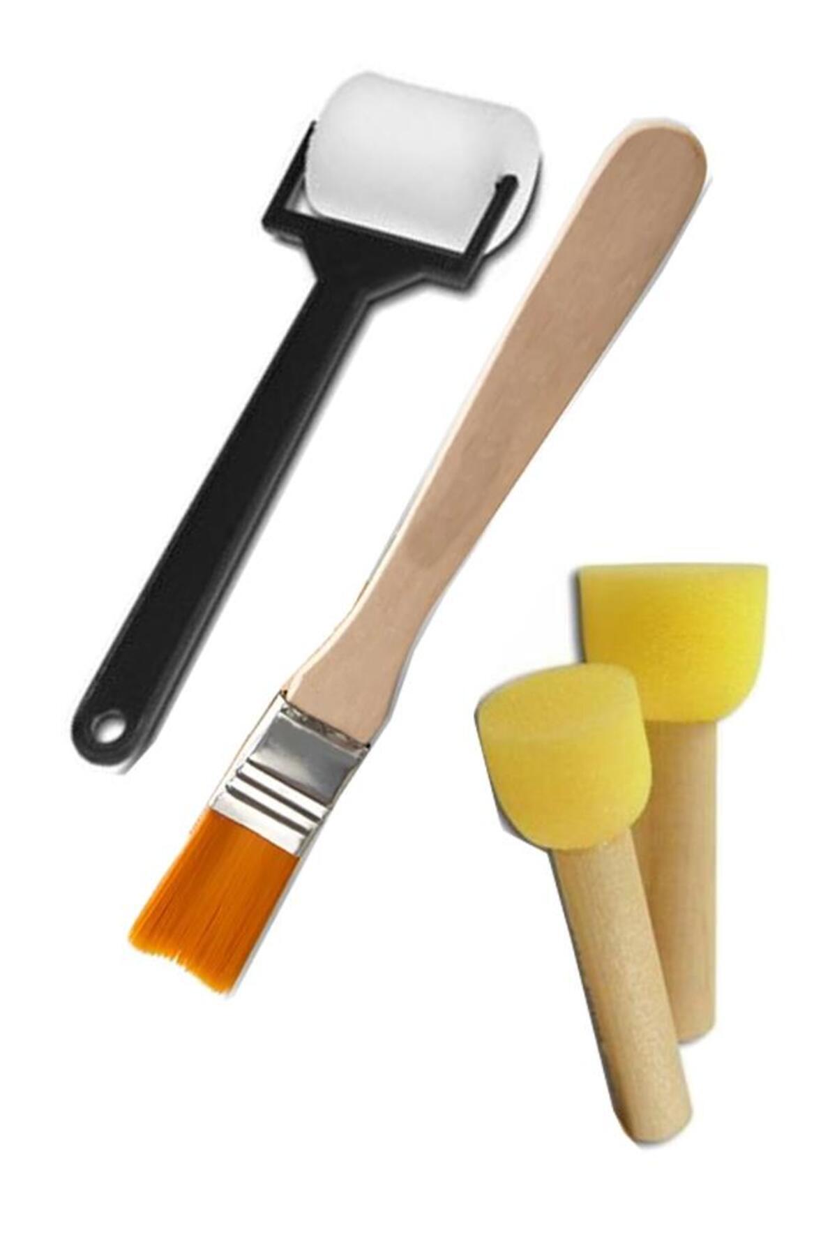 Artlantis Bebek El Ayak İzi Tuval Boyama Seti 1 Paket Parmak Boyası Zemin Fırça Rulo Fırça Ponpon Fırça Hatıra fotoğrafı 3 (önizleme)