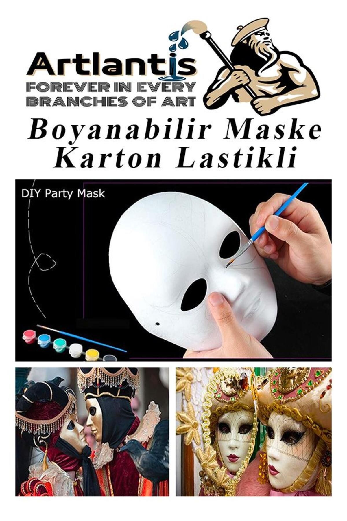 Artlantis-Mask Painting 19x24 Cm 5 Pieces Paintable Mask Cardboard Elastic Human Face Surat School Classroom Activity 4