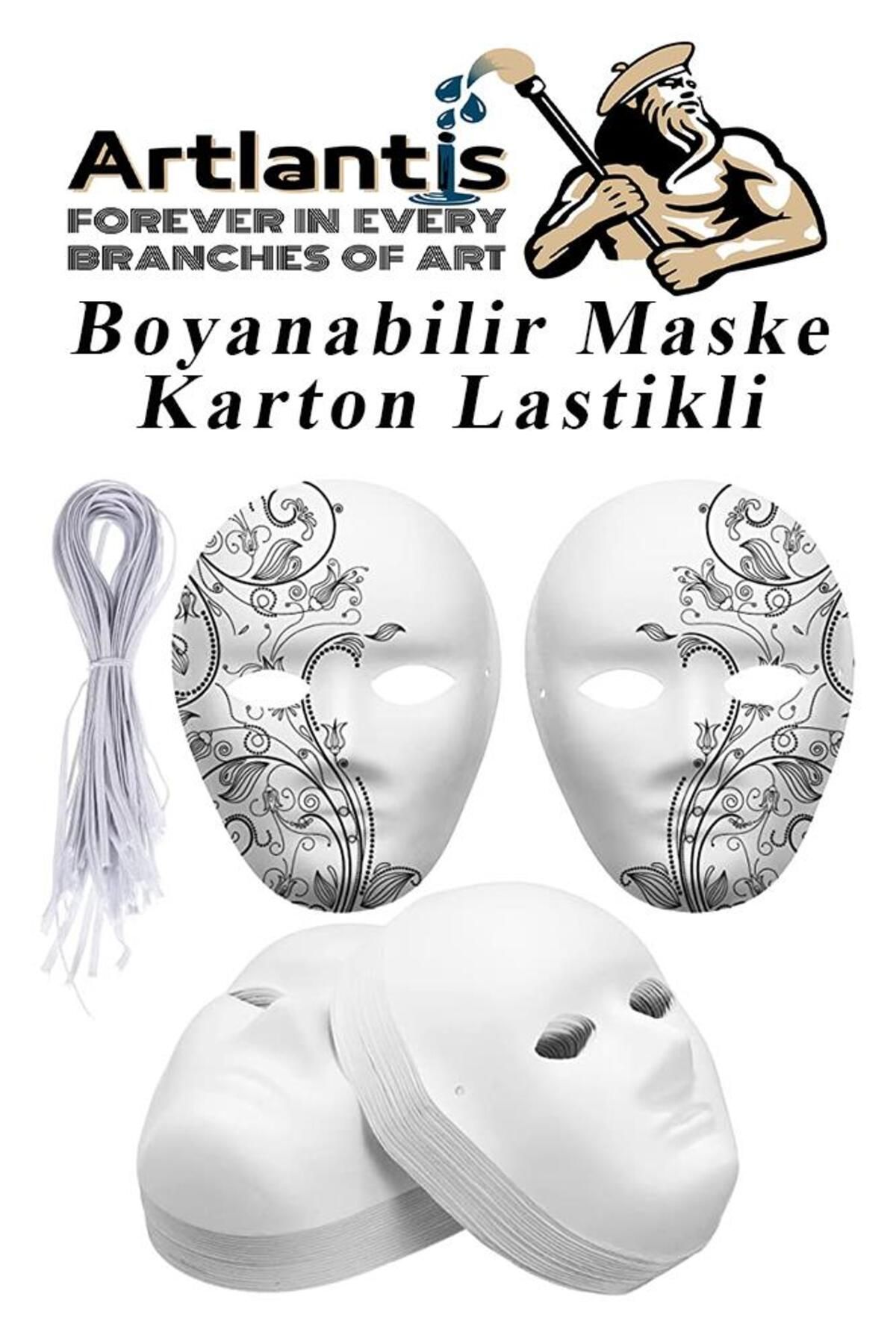 Artlantis-Mask Painting 19x24 Cm 5 Pieces Paintable Mask Cardboard Elastic Human Face Surat School Classroom Activity 2