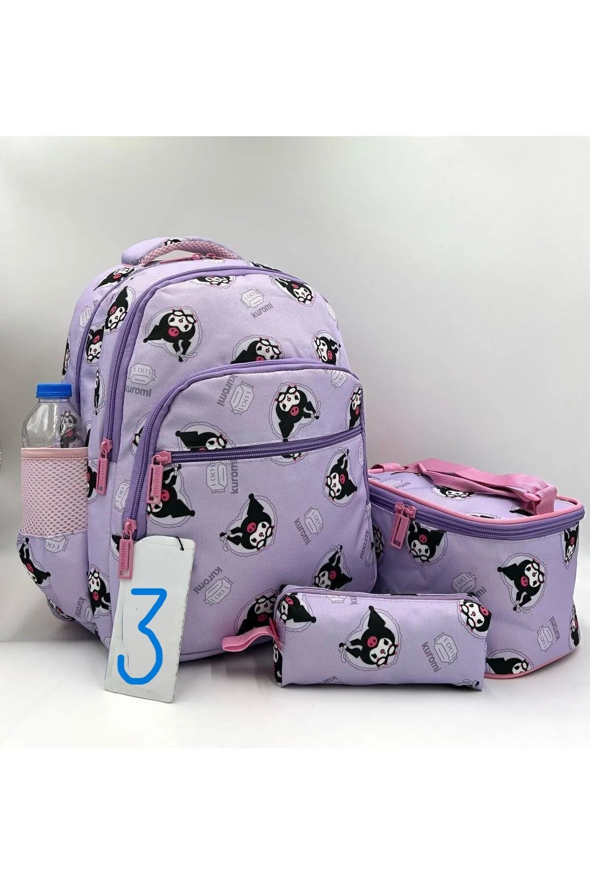 bundle island-3-Piece Children's Backpack Set with Kuromi Figures - Ul05410 1