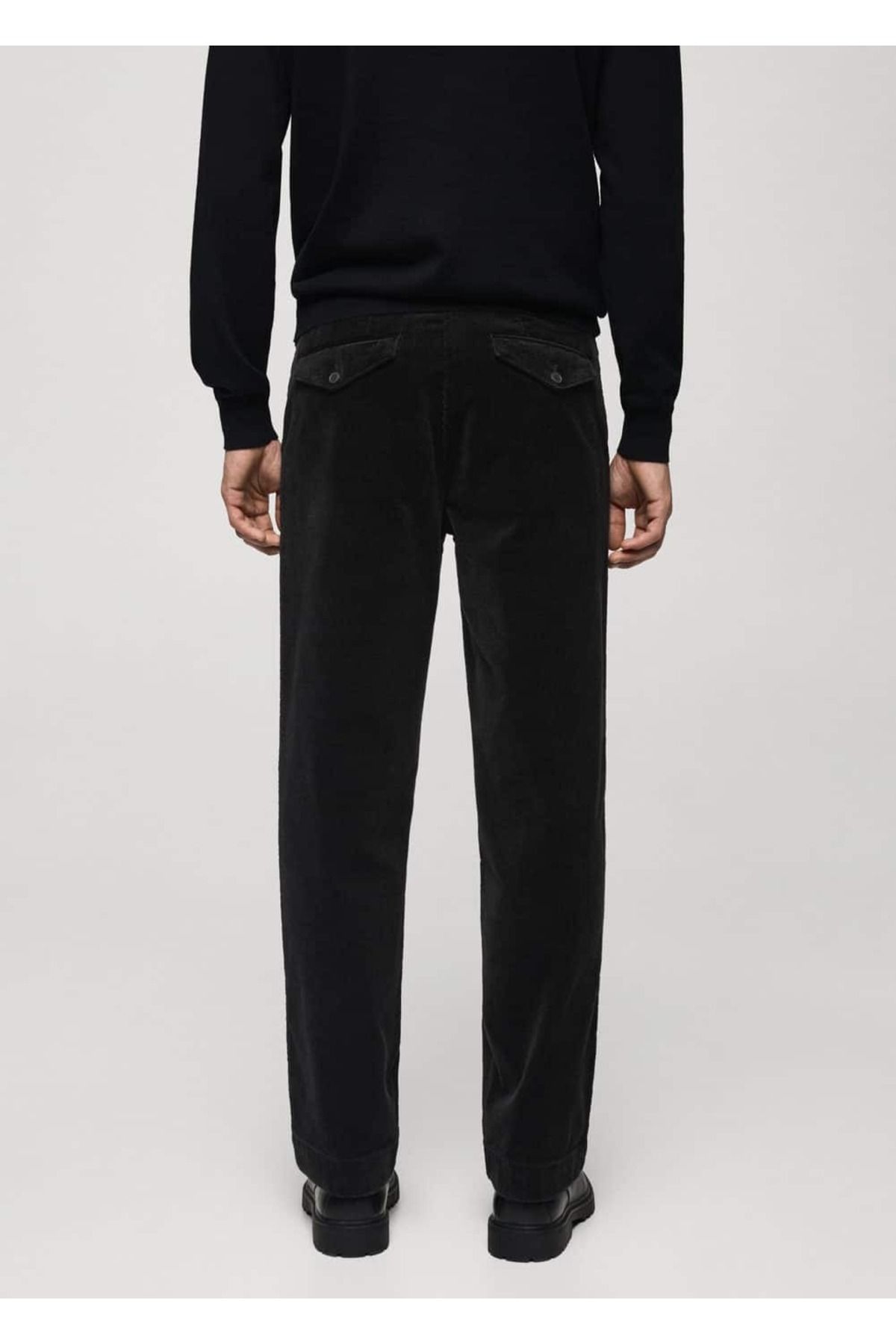 MANGO Man-Straight Cut Pleated Corduroy Trousers 4