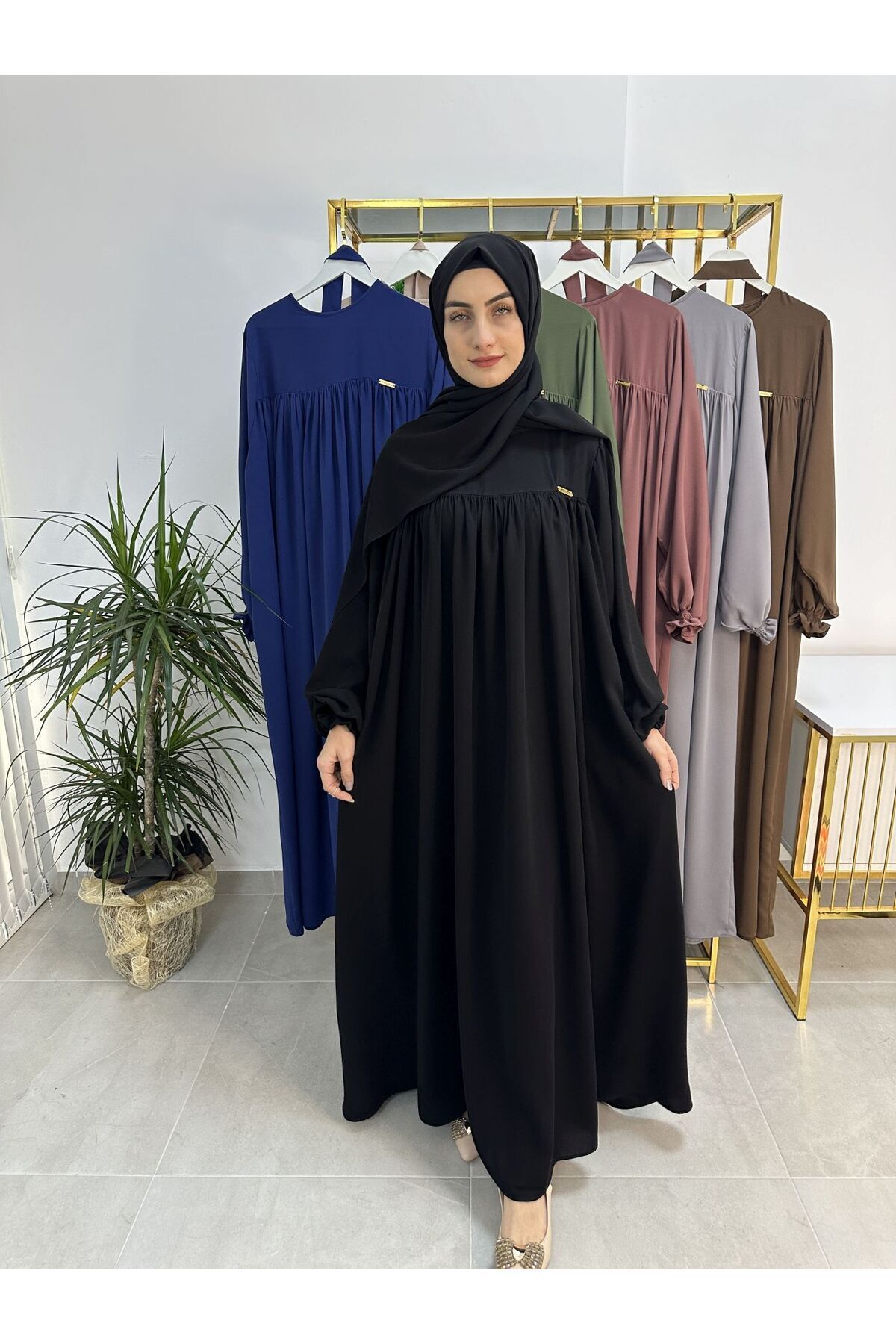 erasra class-Dress Set with Black Shawl and Robe Belt on Top - Hijap and Abaya (Suitable for Hajj and Umrah) 5