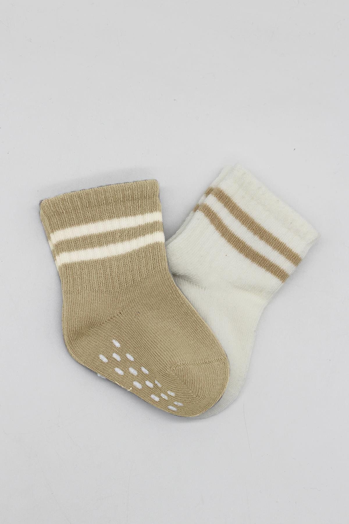 Bibaby-Baby Organic Circled Non-Slip 2-Piece Socks 3