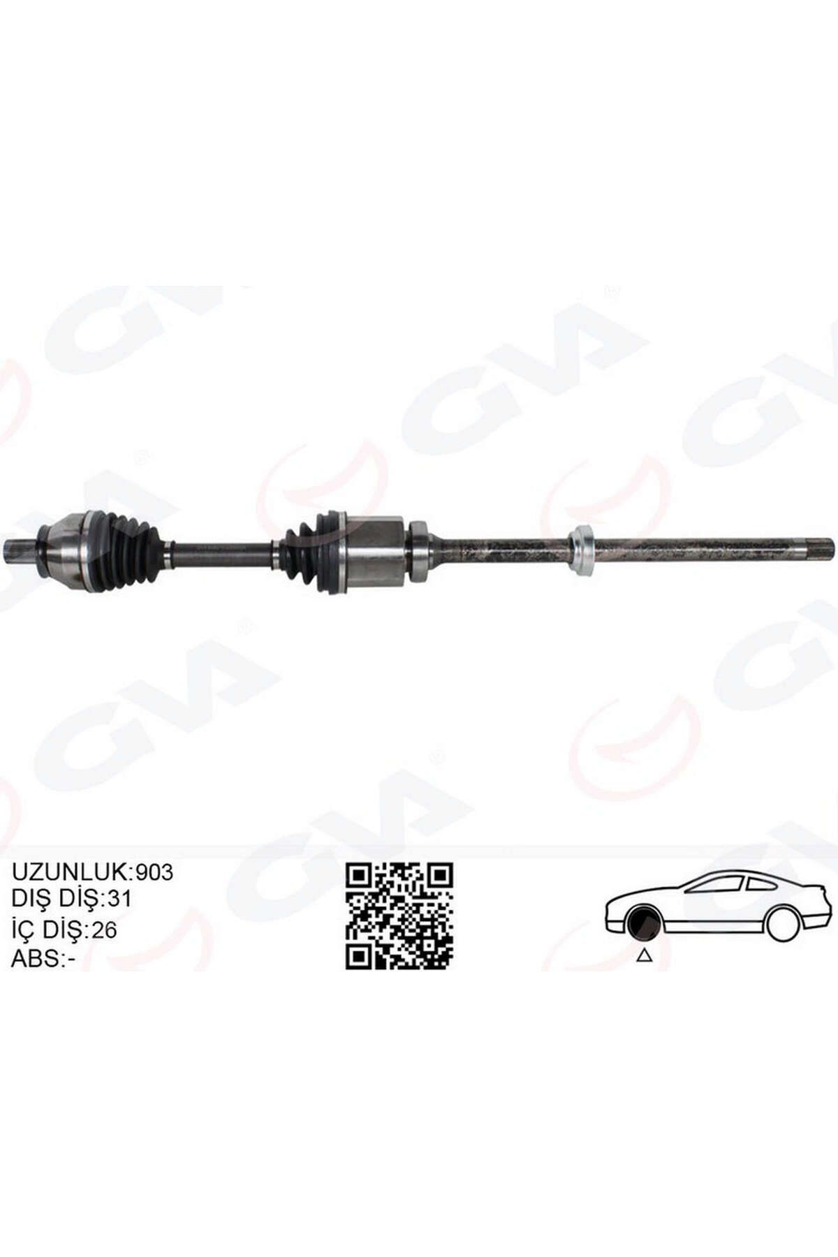 GVA KOMPLE AKS ÖN SAĞ FREELANDER 2 L359 2.2 TD4 06 14 UZUNLUK 1.002MM DİŞ 40 DİFERANSİYEL Dİ 550134