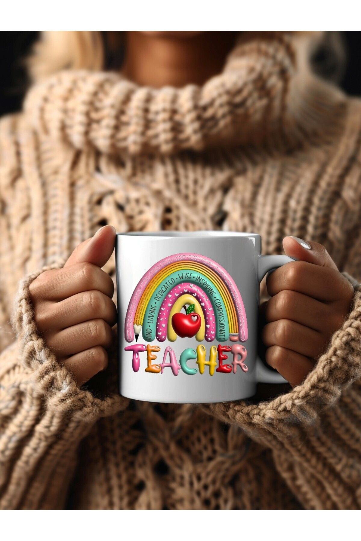 V&T Kurumsal Öğretmen Temalı Özel Tasarım Seramik Kupa Mug - Hediyelik Kupa Bardak - Teacher