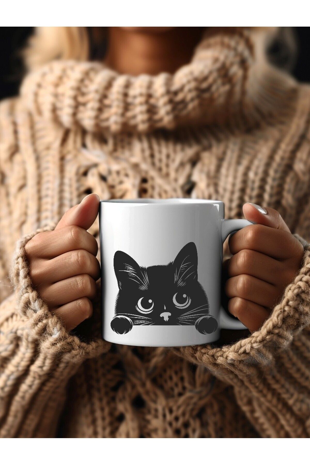 V&T Kurumsal Kedi Görselli Özel Tasarım Seramik Kupa Mug - Hediyelik Kupa Bardak