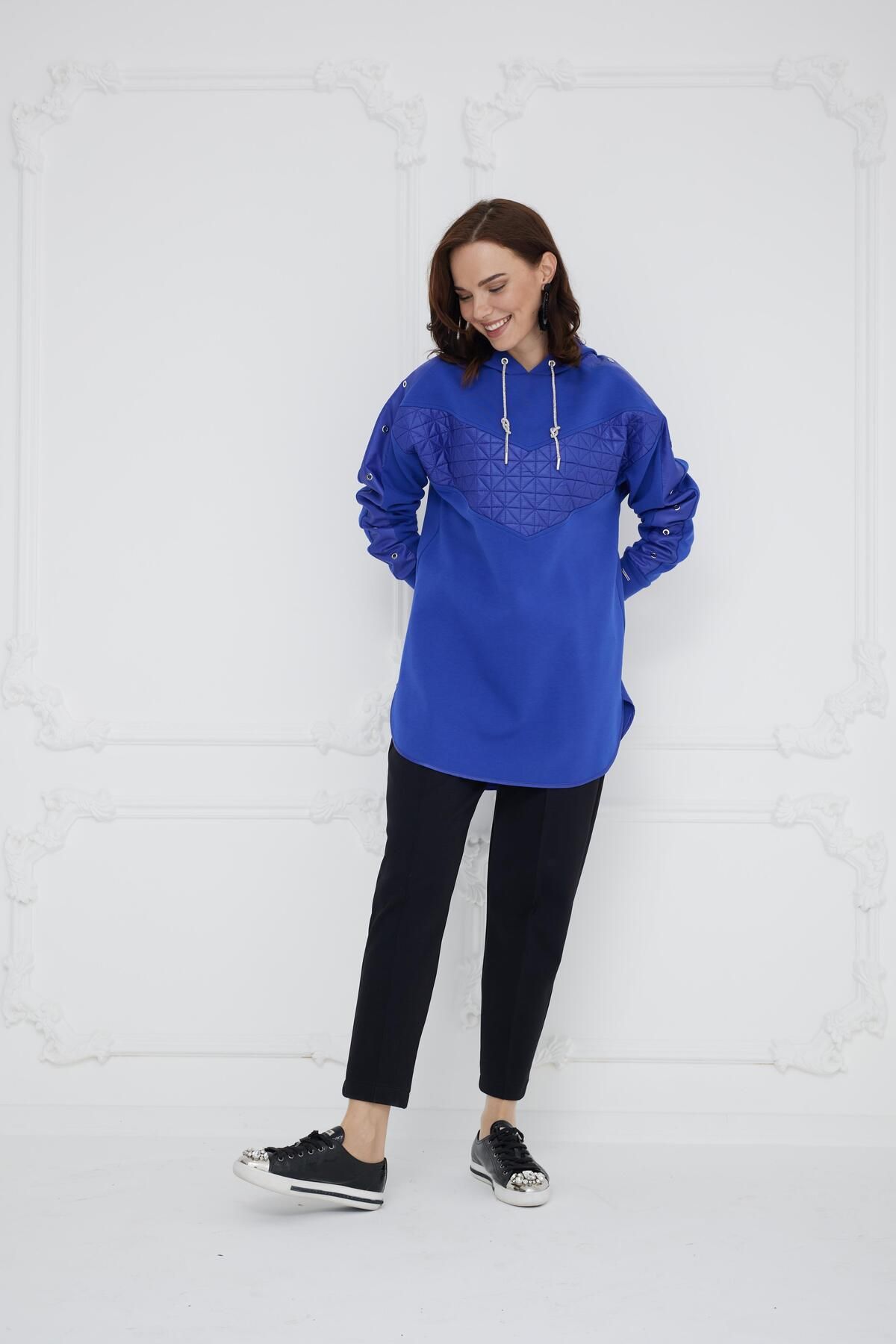 Moodbasic-Blue Kapiteone Detailed Moodbasic Tunic - Mb21.284 2