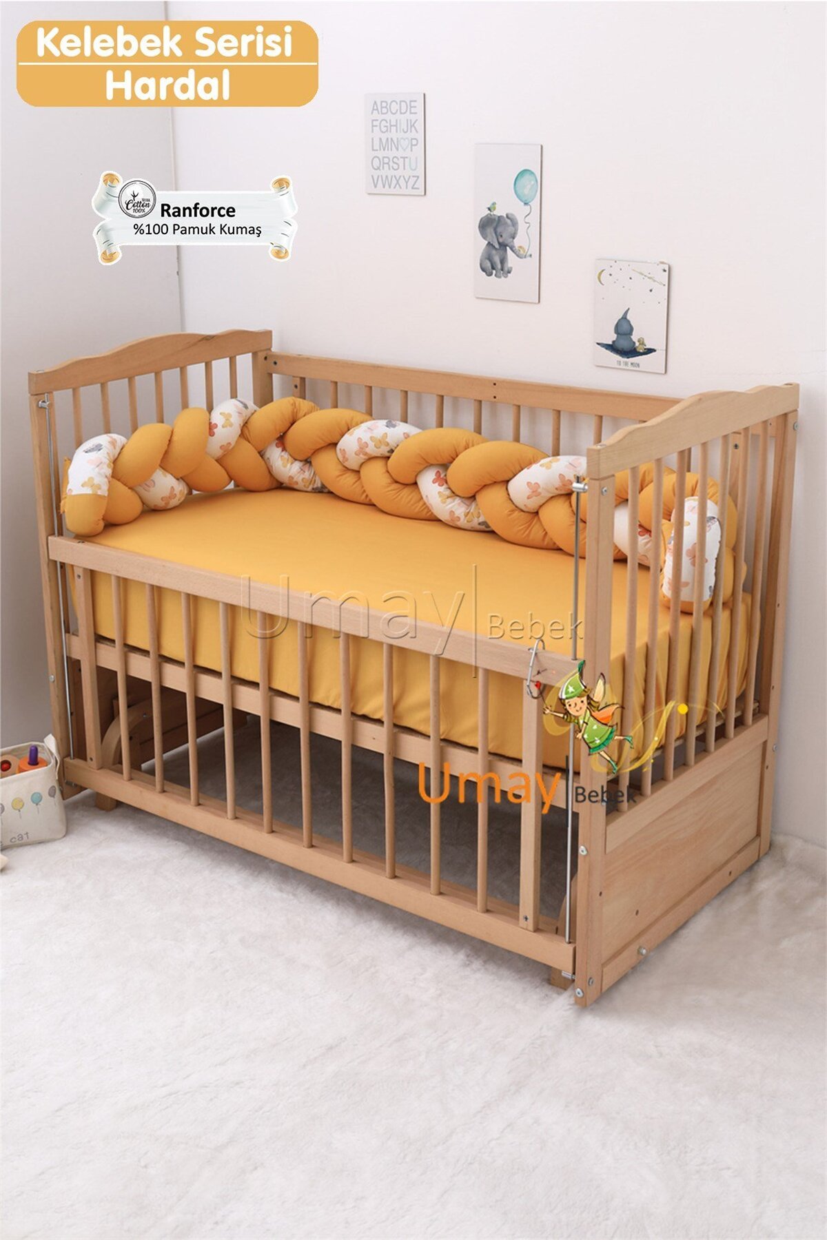 Umaybebek Bebek Nevresim Takımı, Örgü Korumalık, Çarşaf - %100 Pamuk fotoğrafı 2 (önizleme)