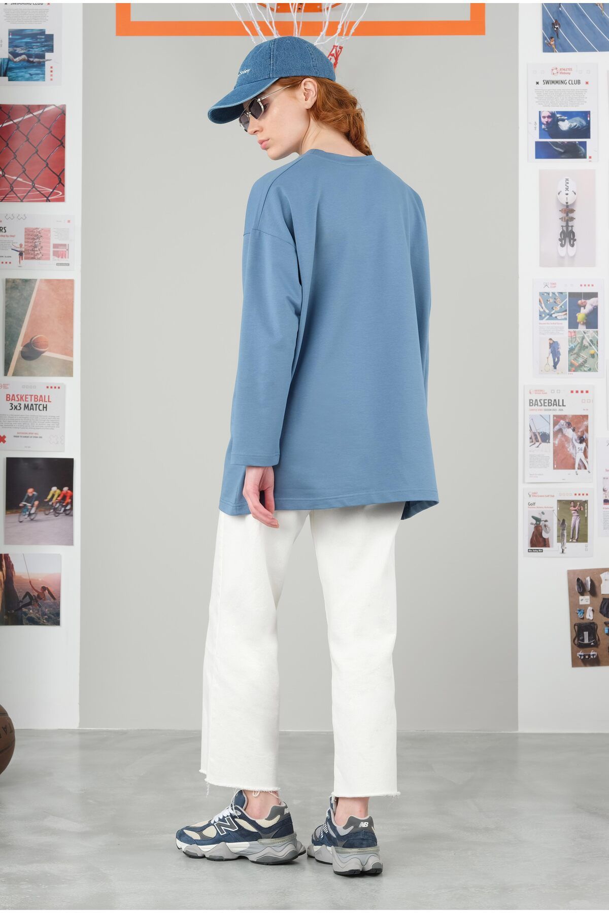 HEQA-Blue Crew Neck T-Shirt - 70 cm 5